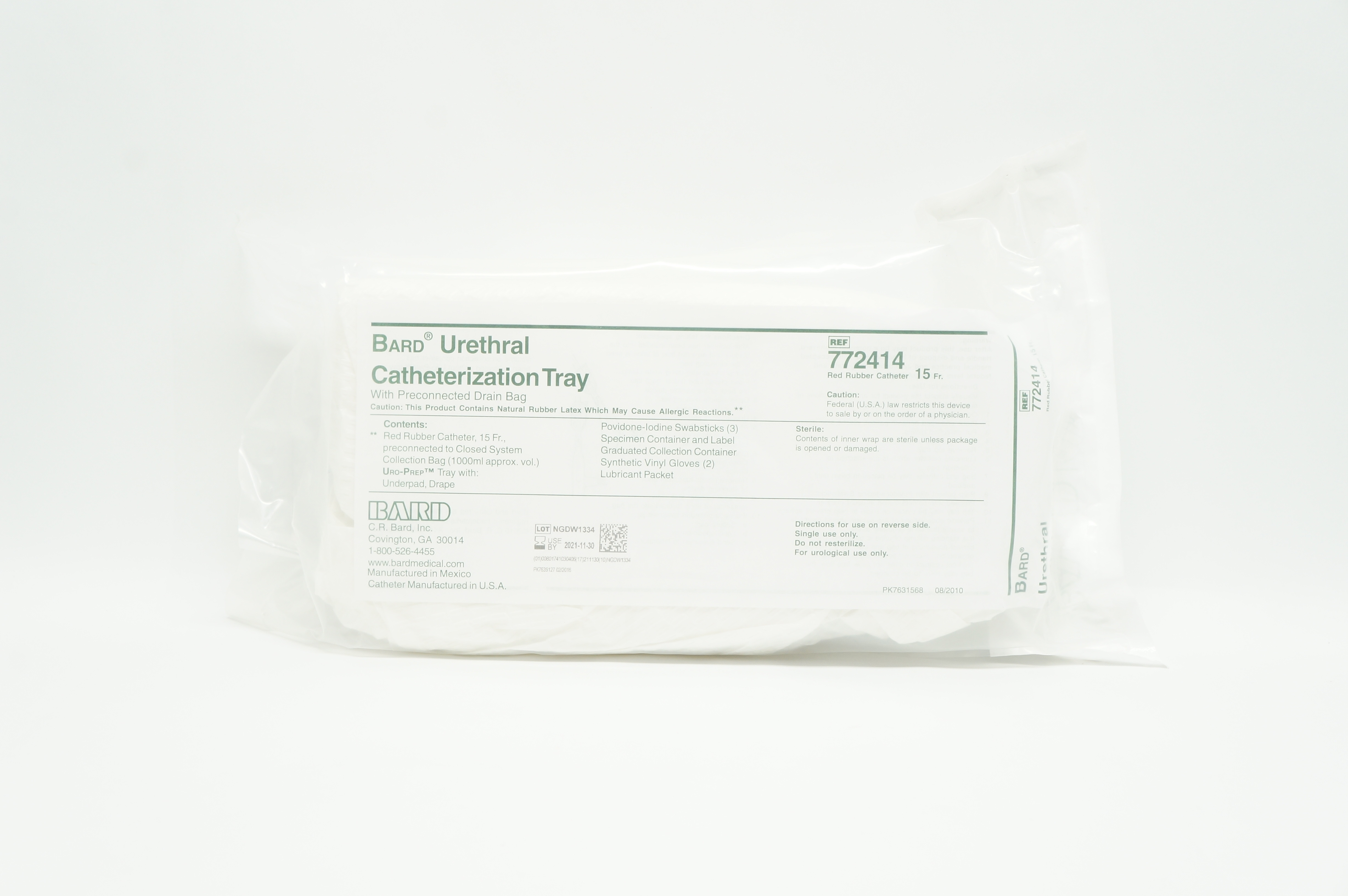 Bard 772414 Urethral Catheterization Tray 15Fr.