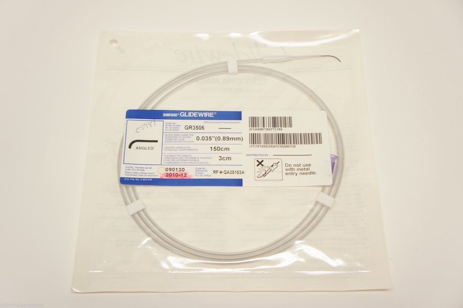 GR3506 ~ Radifocus Glidewire Angled 0.035in. x 3cm x 150cm (x)