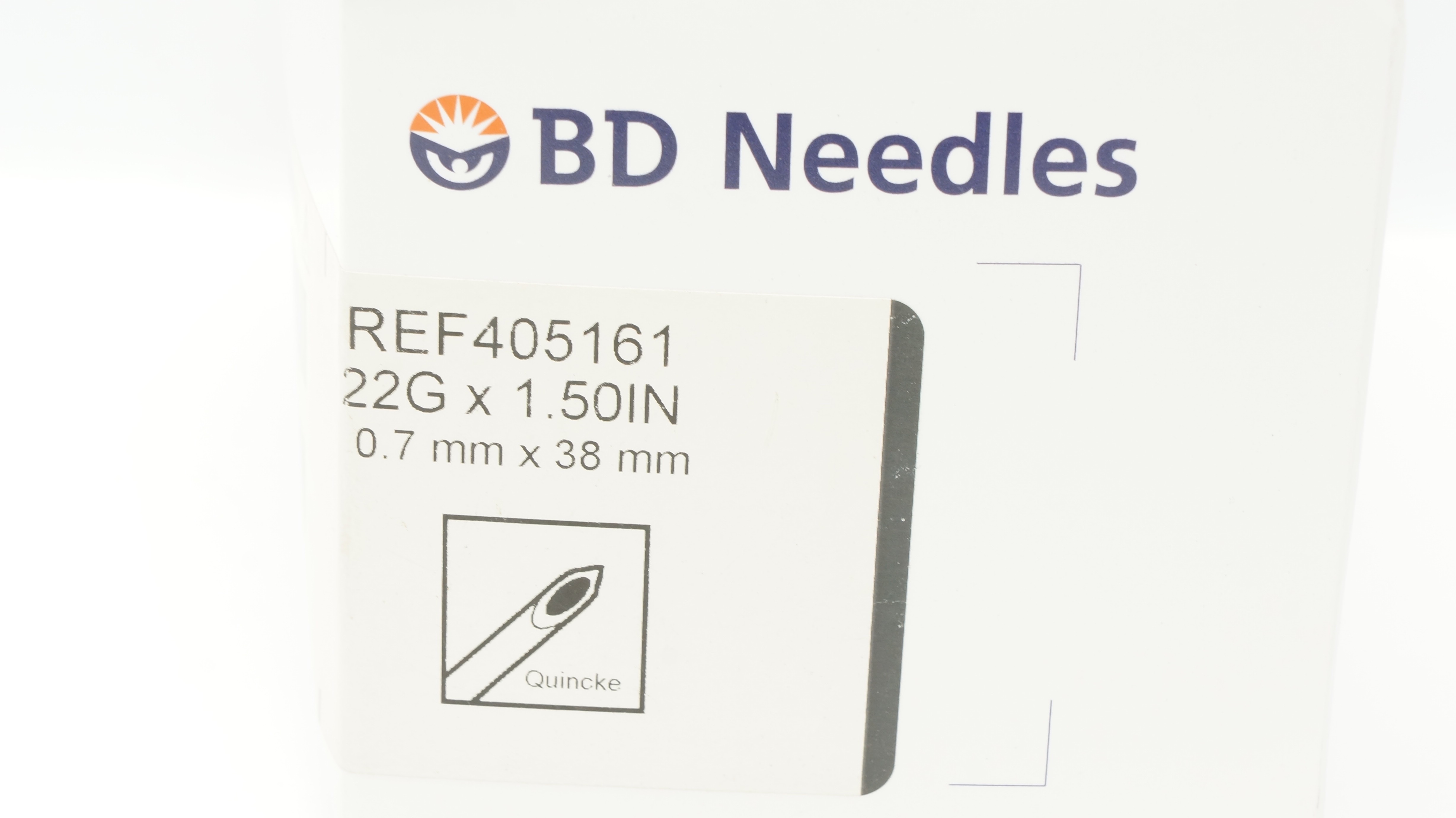 BD 405161 Spinal Ndle Quincke Type Point 22GA x 1.50inch (x) - Box of 25
