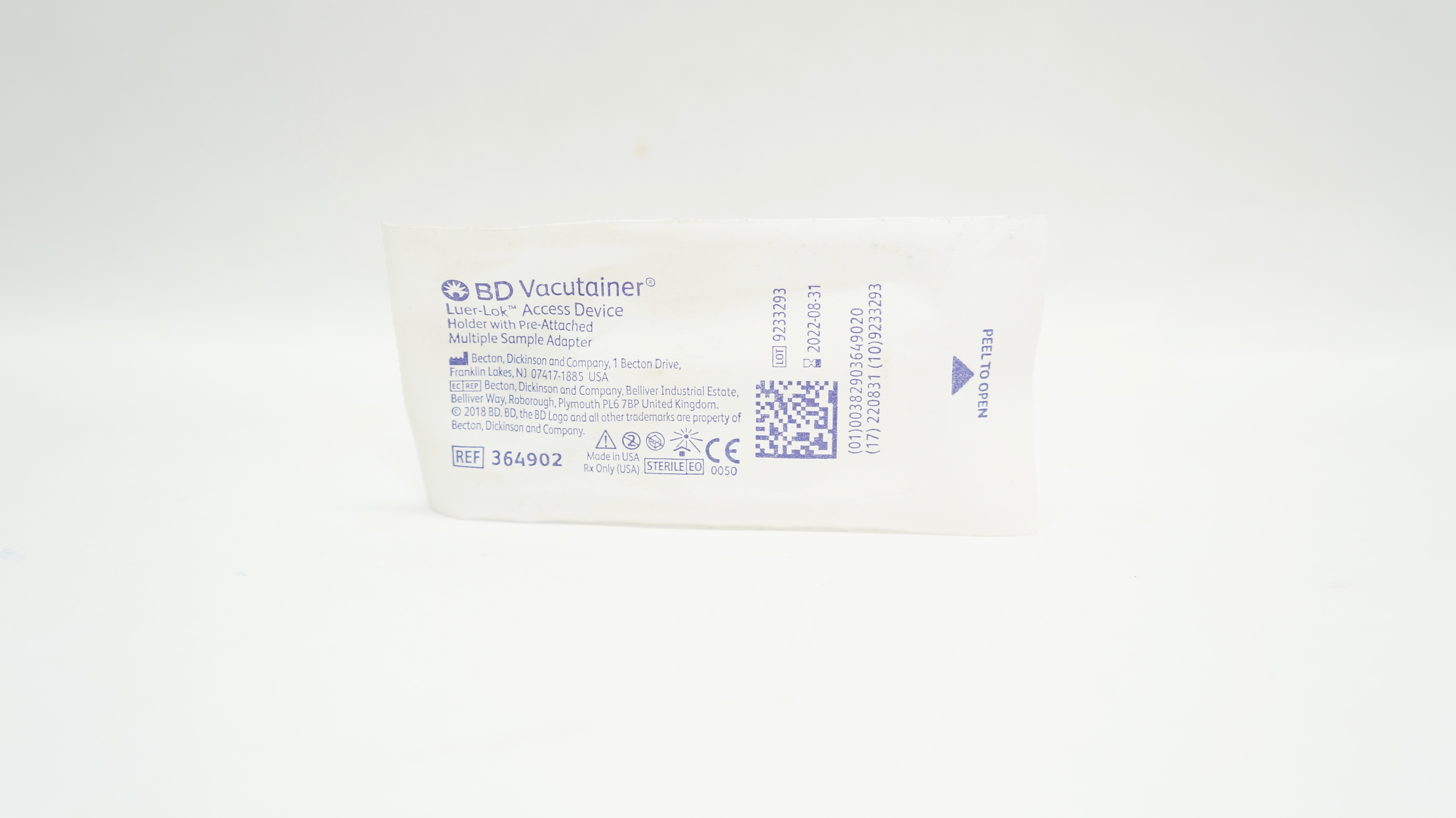 BD 364902 Vacutainer Luer-Lok Access Device Holder w/Multiple Sample Adapter (x)