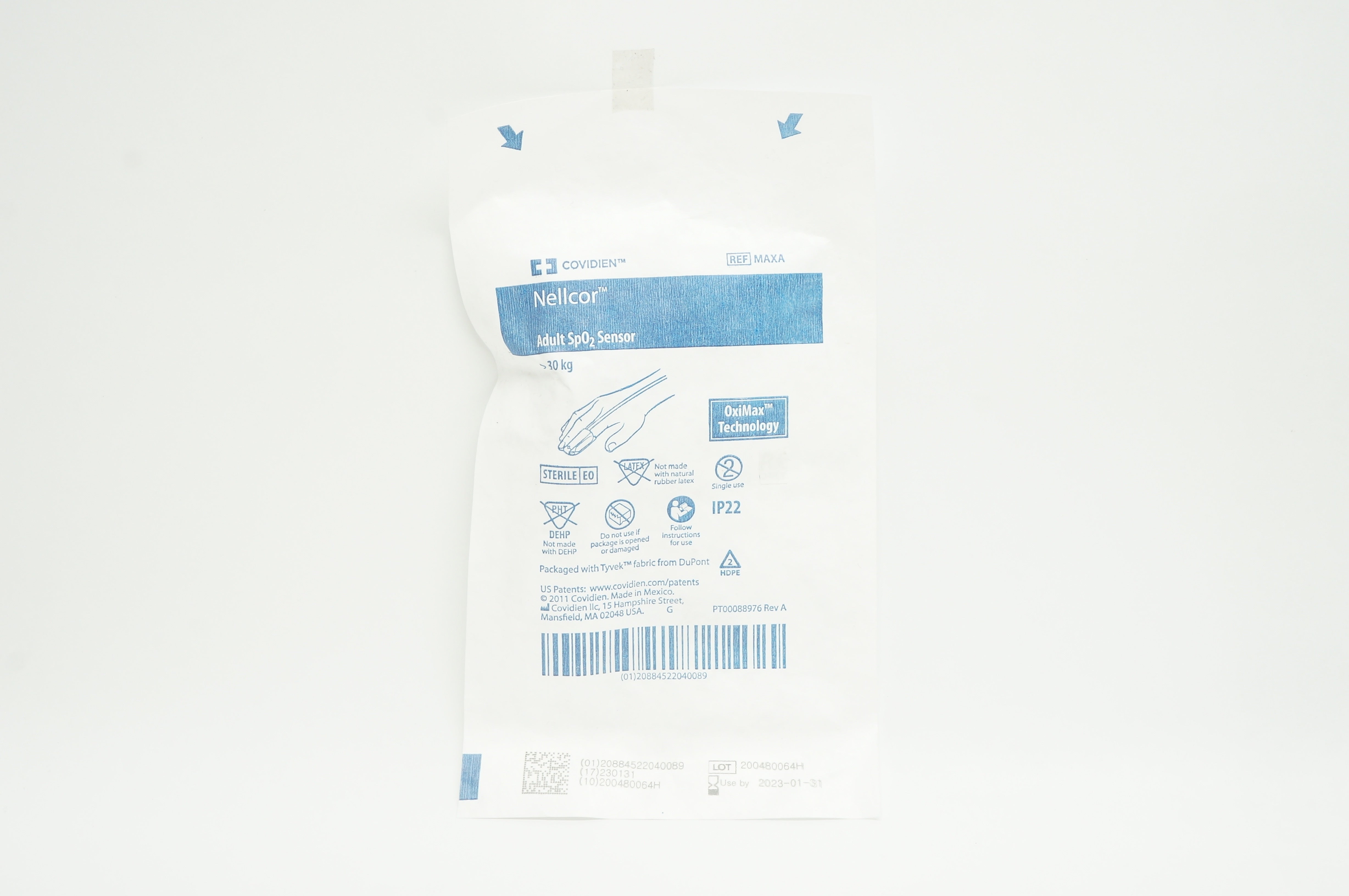 Covidien MAXA Nellcor Adult SpO2 Sensor  >30 kg