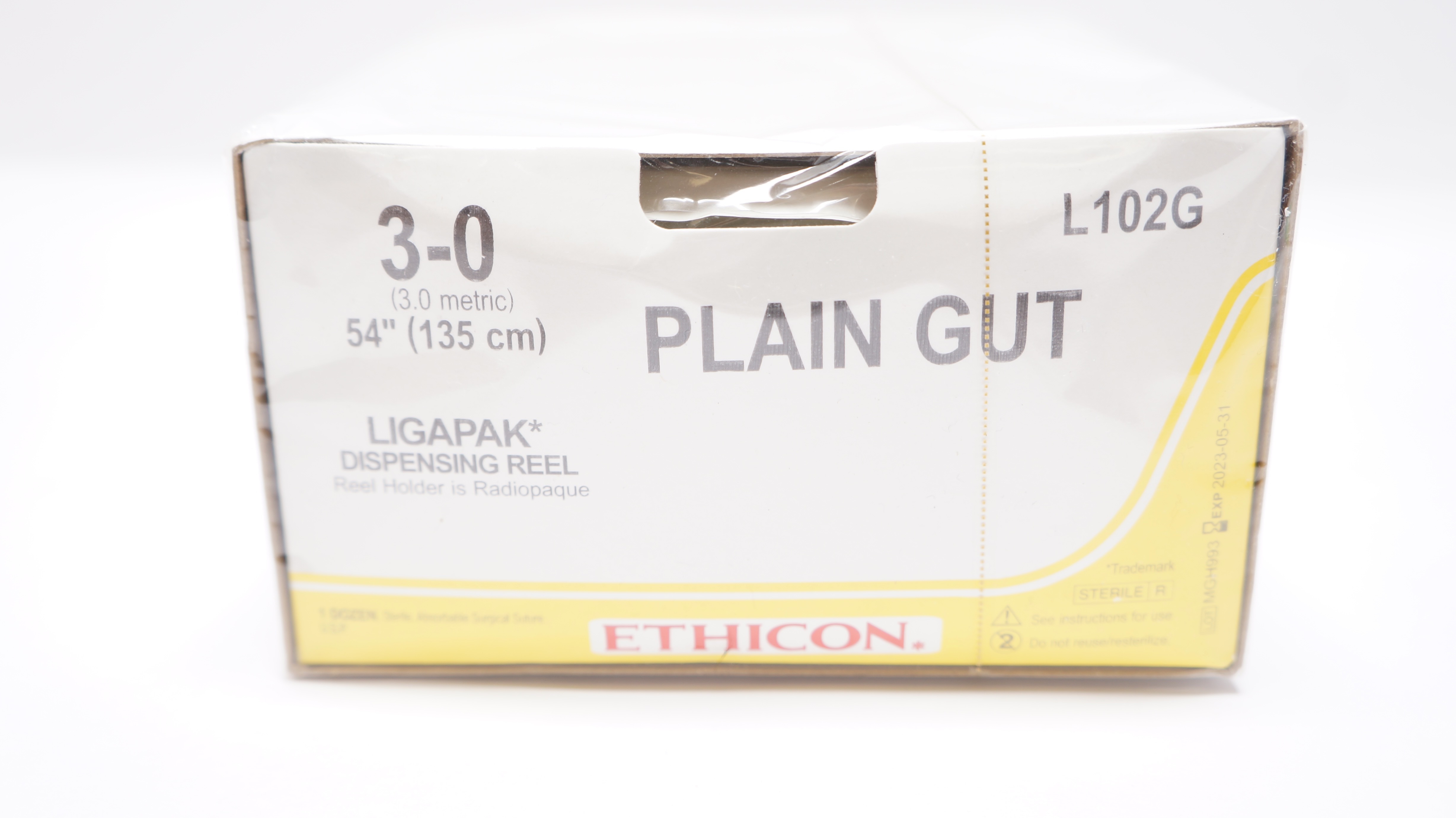 Ethicon L102G  3-0 Plain Gut Ligapak Dispensing Reel, 54inch (x) - Box of 12