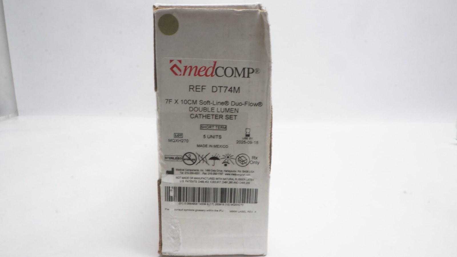 MedComp DT74M Soft-Line Duo-Flow Catheter Set 7F x 10CM - box of 5