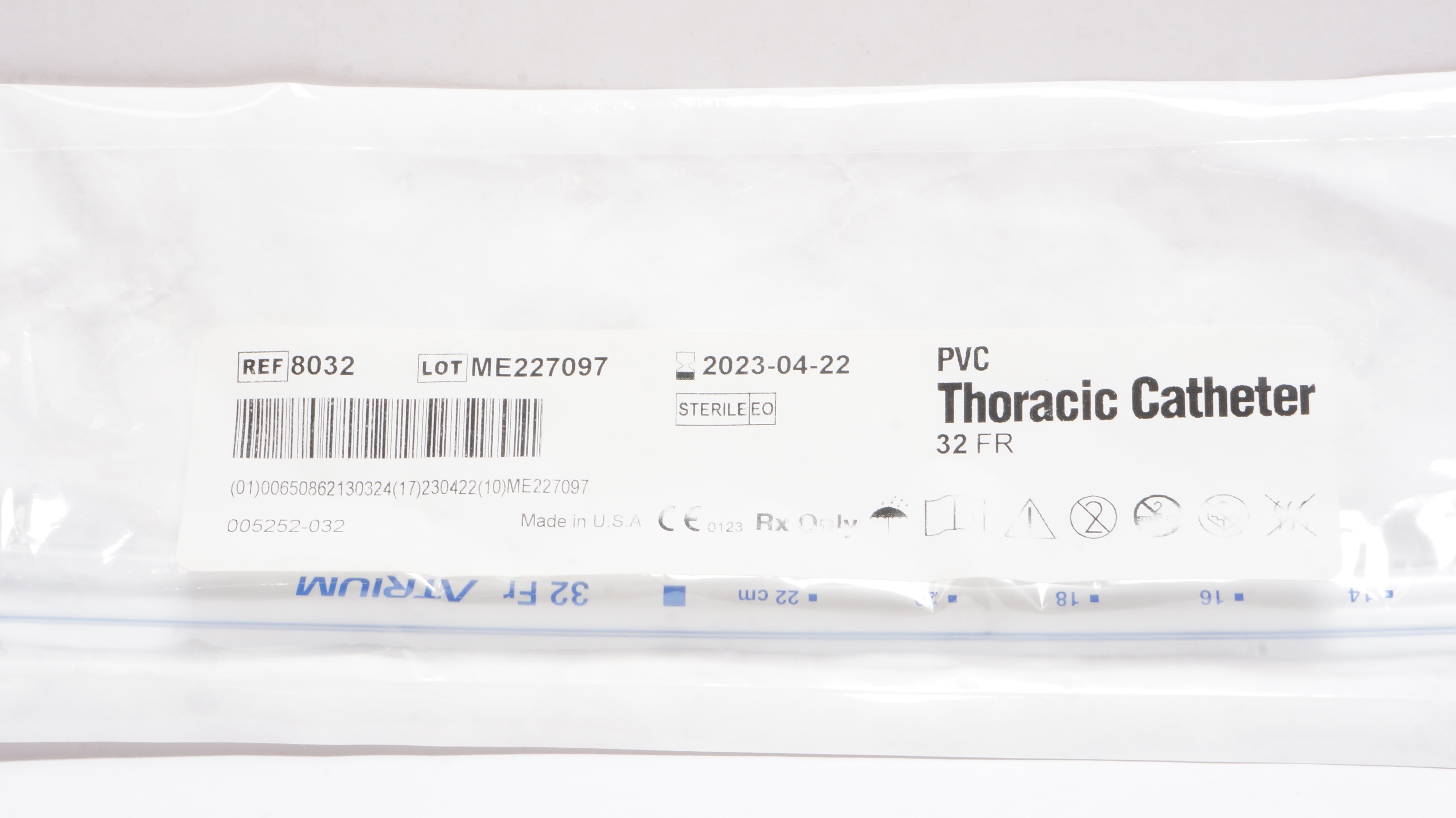 Atrium 8032 PVC Thoracic Cath. 32 Fr (x)