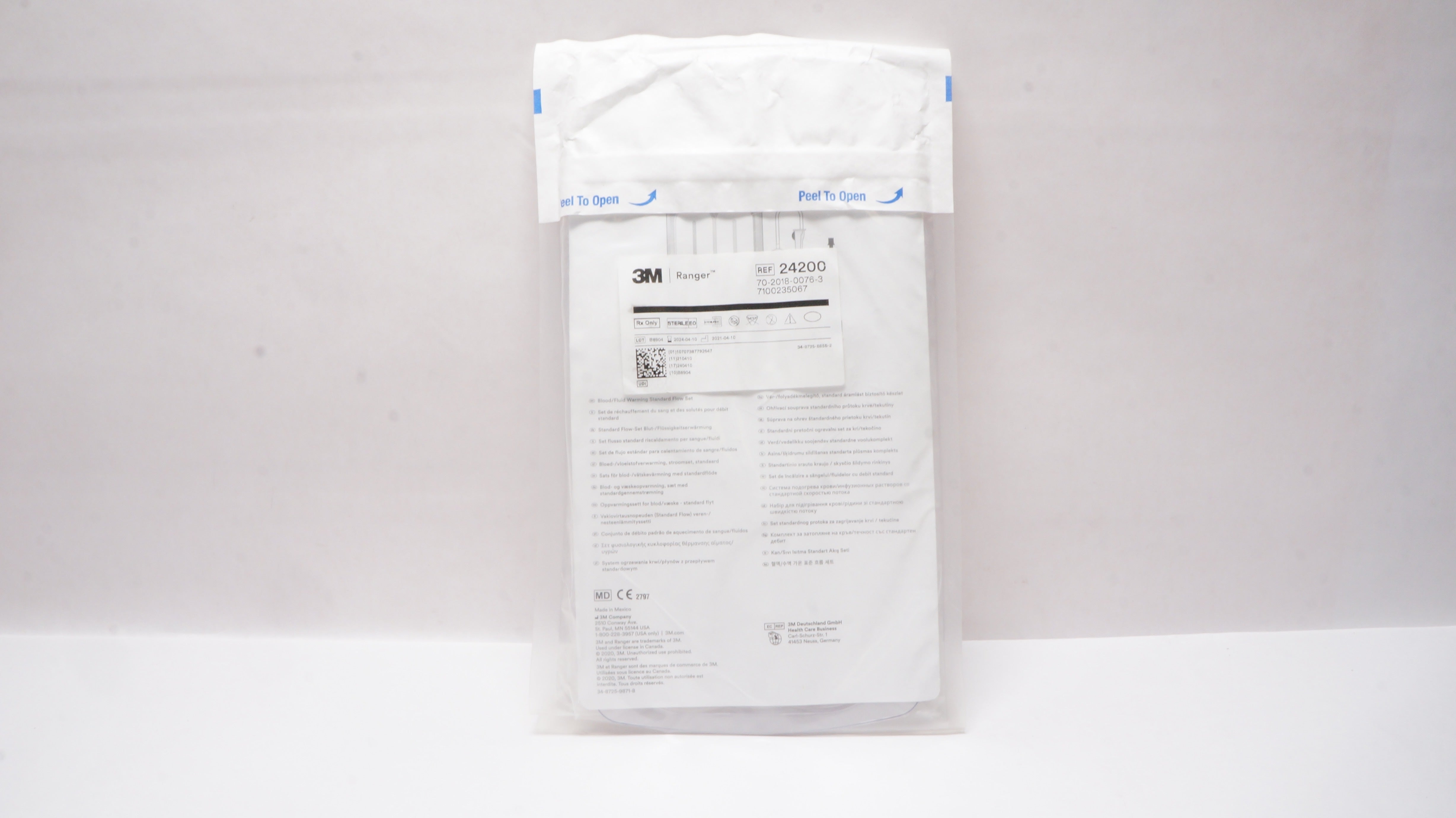 3M 24200 Ranger Blood/Fluid Warming System Standard Flow Set