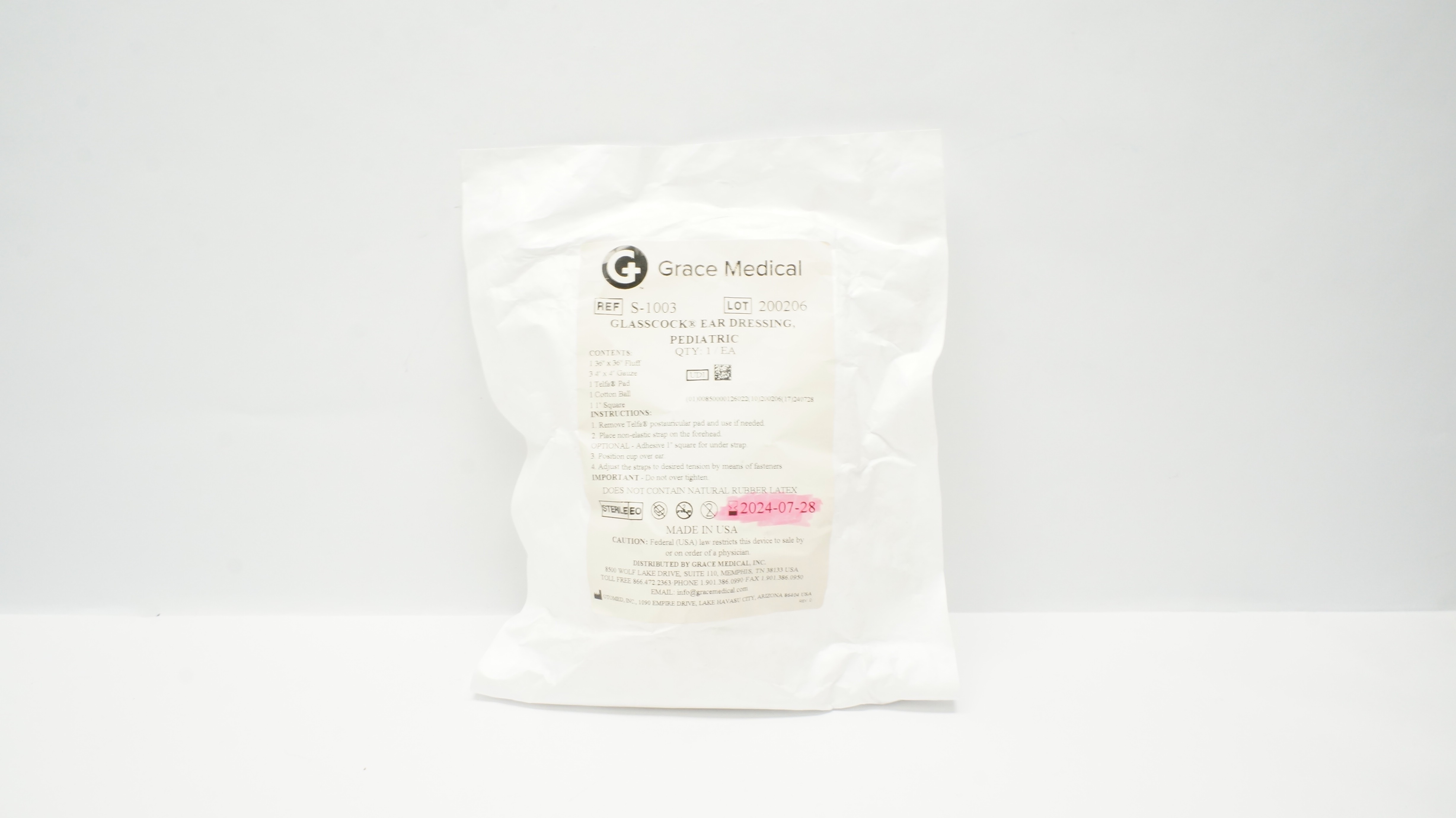 OTOMED S-1003 Grace Medical Ear Dressing Pediatric  36 x 36inch (x)