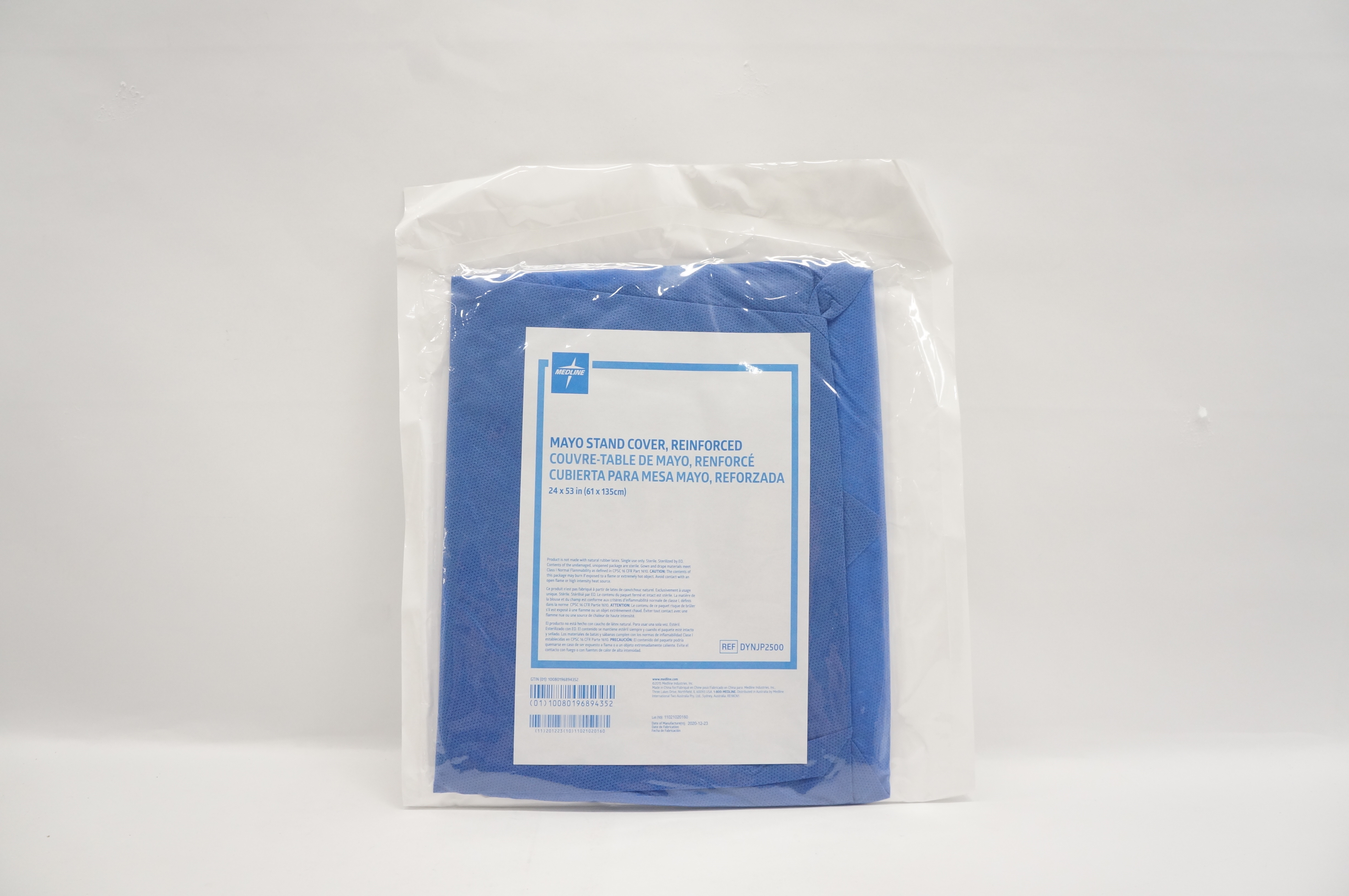 Medline DYNJP2500 Mayo Stand Cover, Reinforced 24 inch x 53 inch