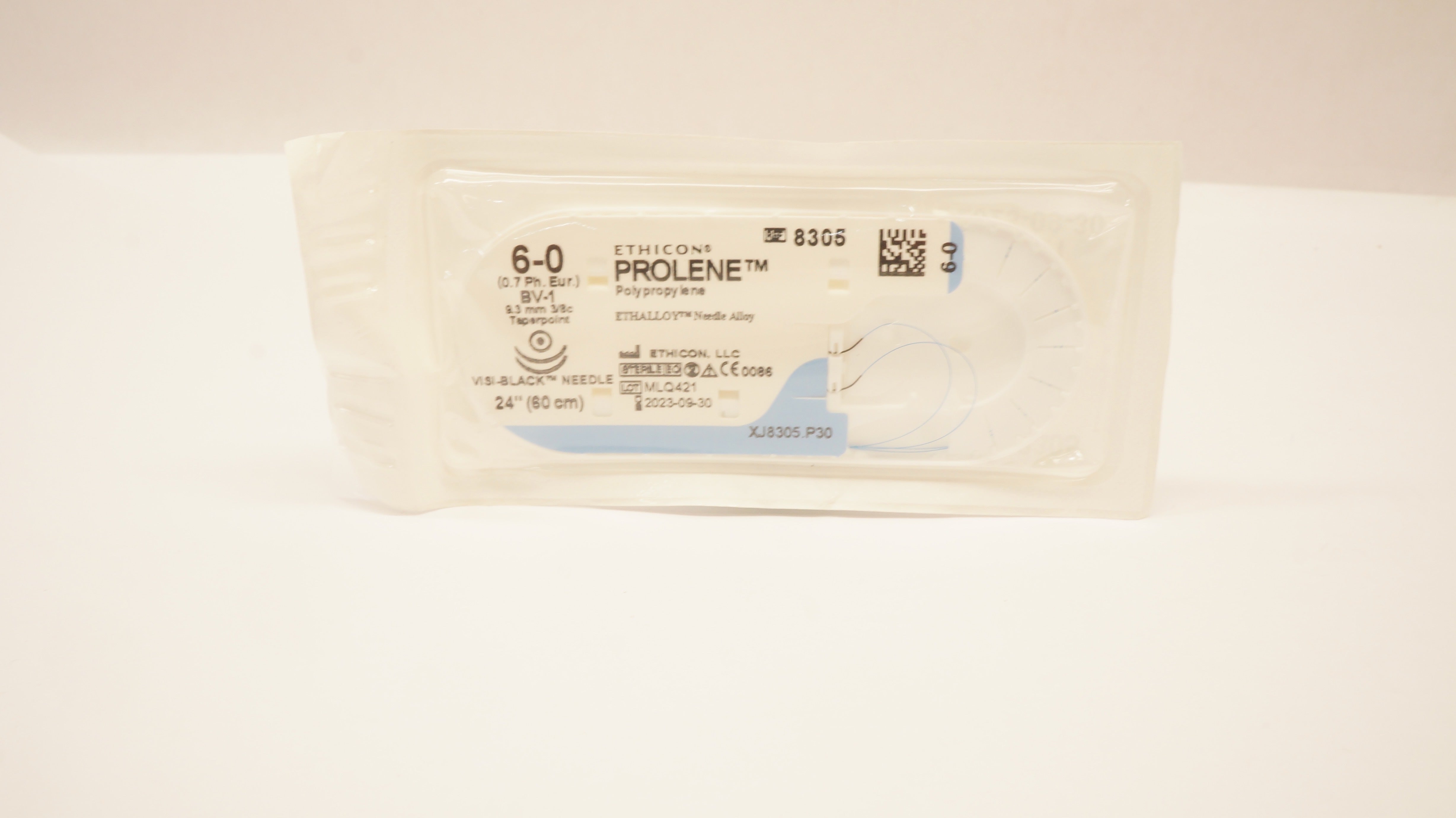 Ethicon 8305 6-0 PROLENE, BV-1, 9,3mm 3/8c Taperpoint, 24inch