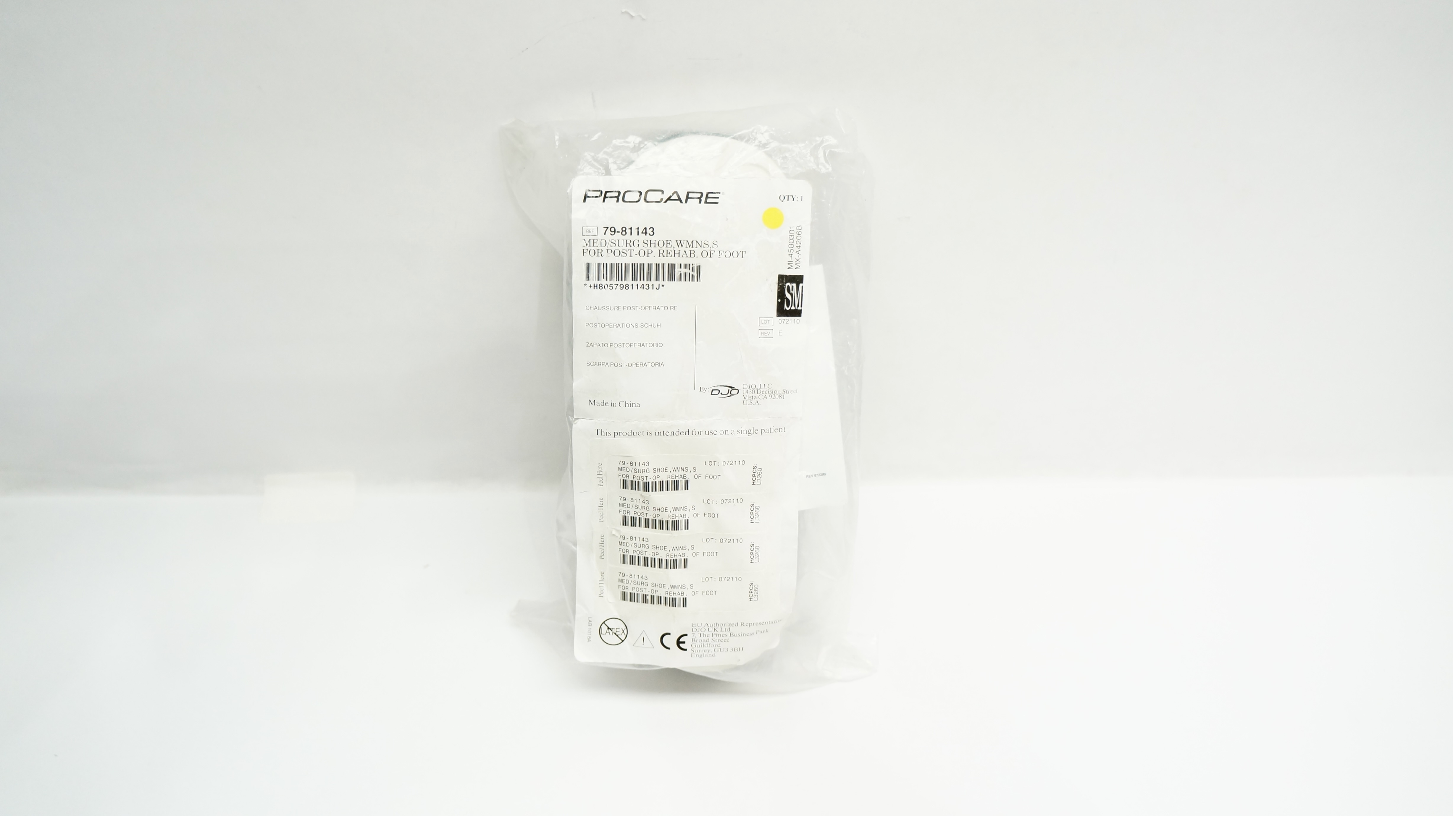 DJO 79-81143 ProCare Med/Surg Shoe,WMNS S,For Post Op. Rehab. Of Foot