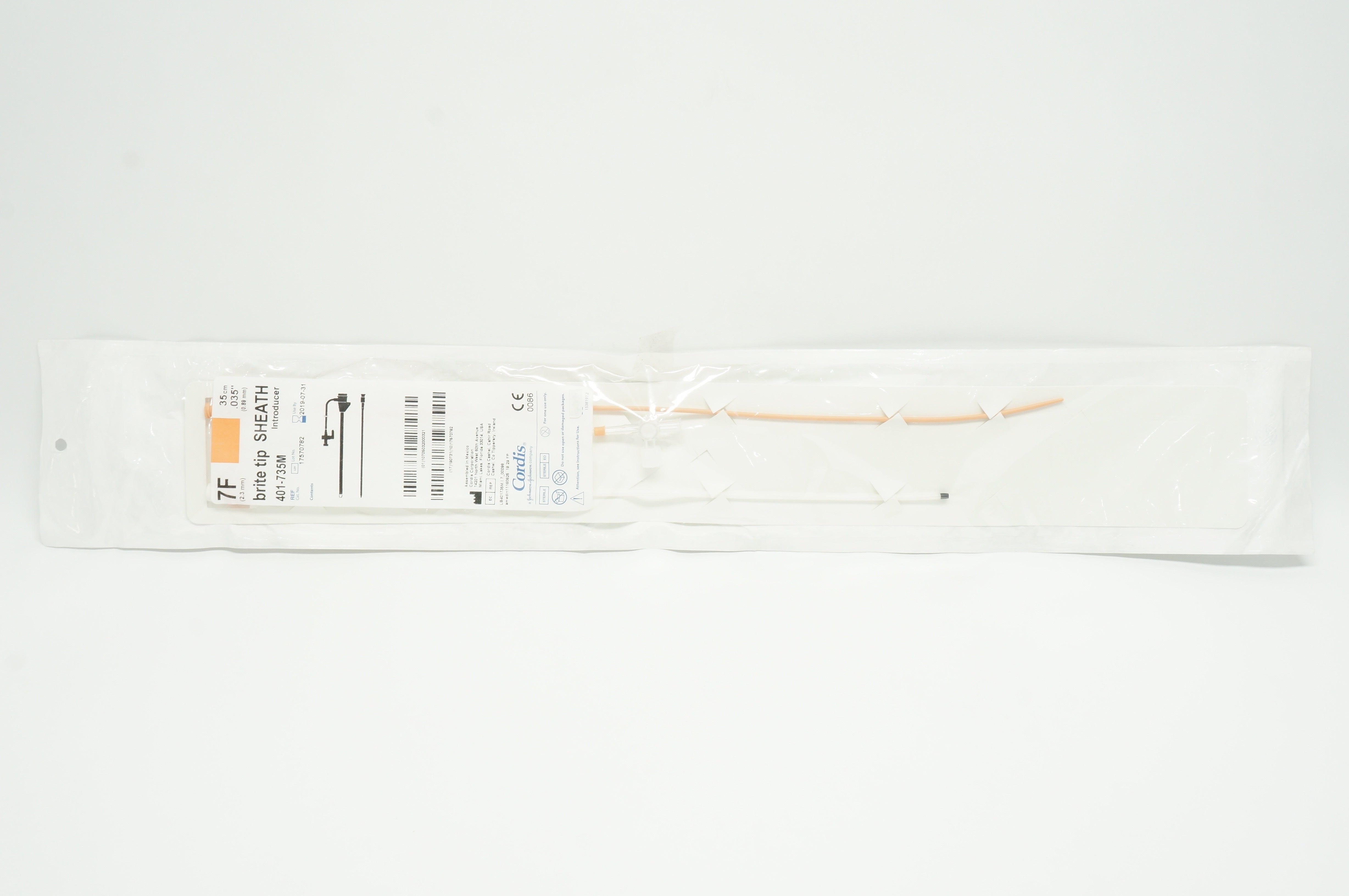 Cordis 401-735M Brite Tip Sheath Introducer 7F, 0.035inch (x)