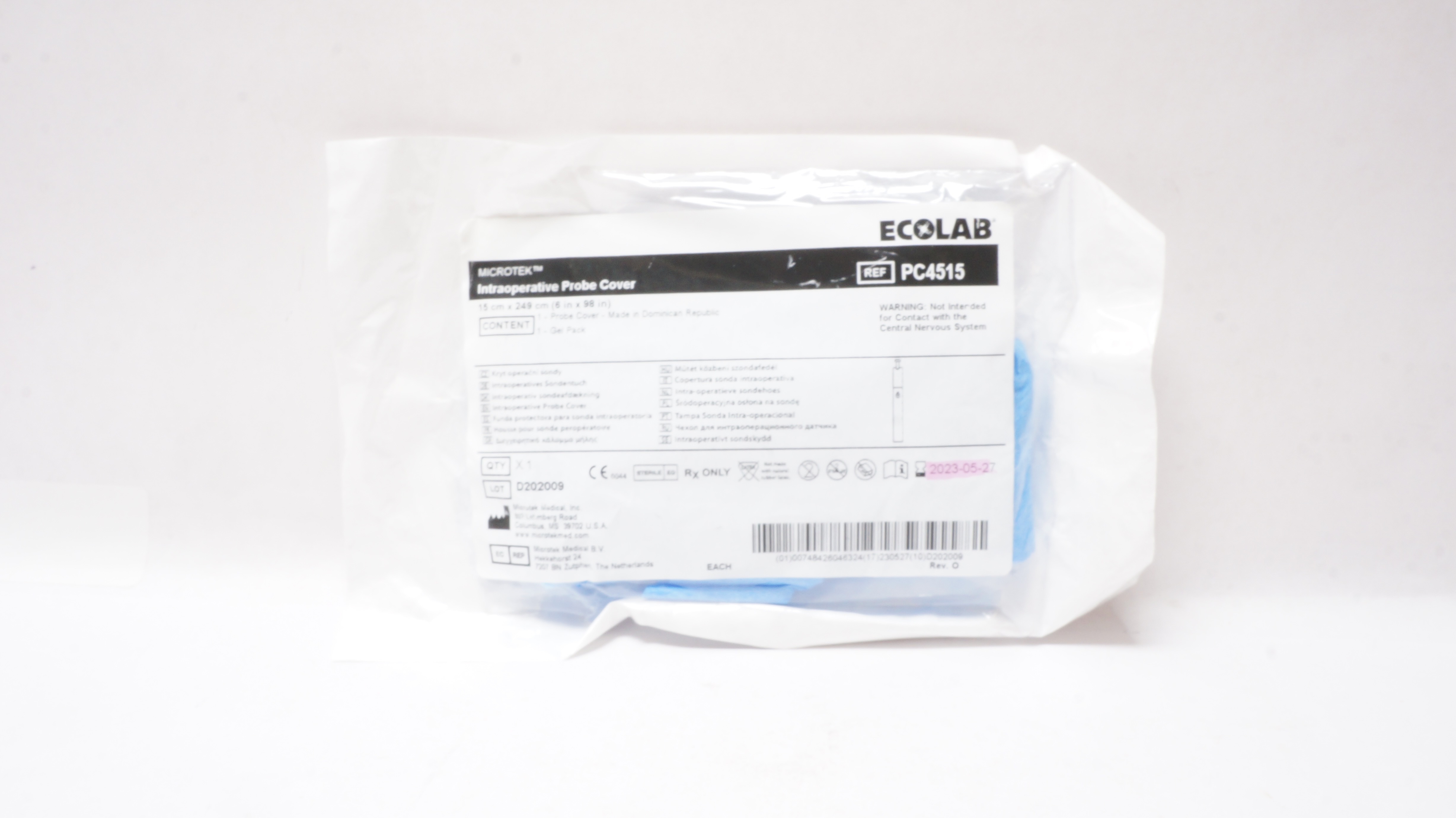 Microtek PC4515 Ecolab Intraoperative Probe Cover 6inch x 98inch