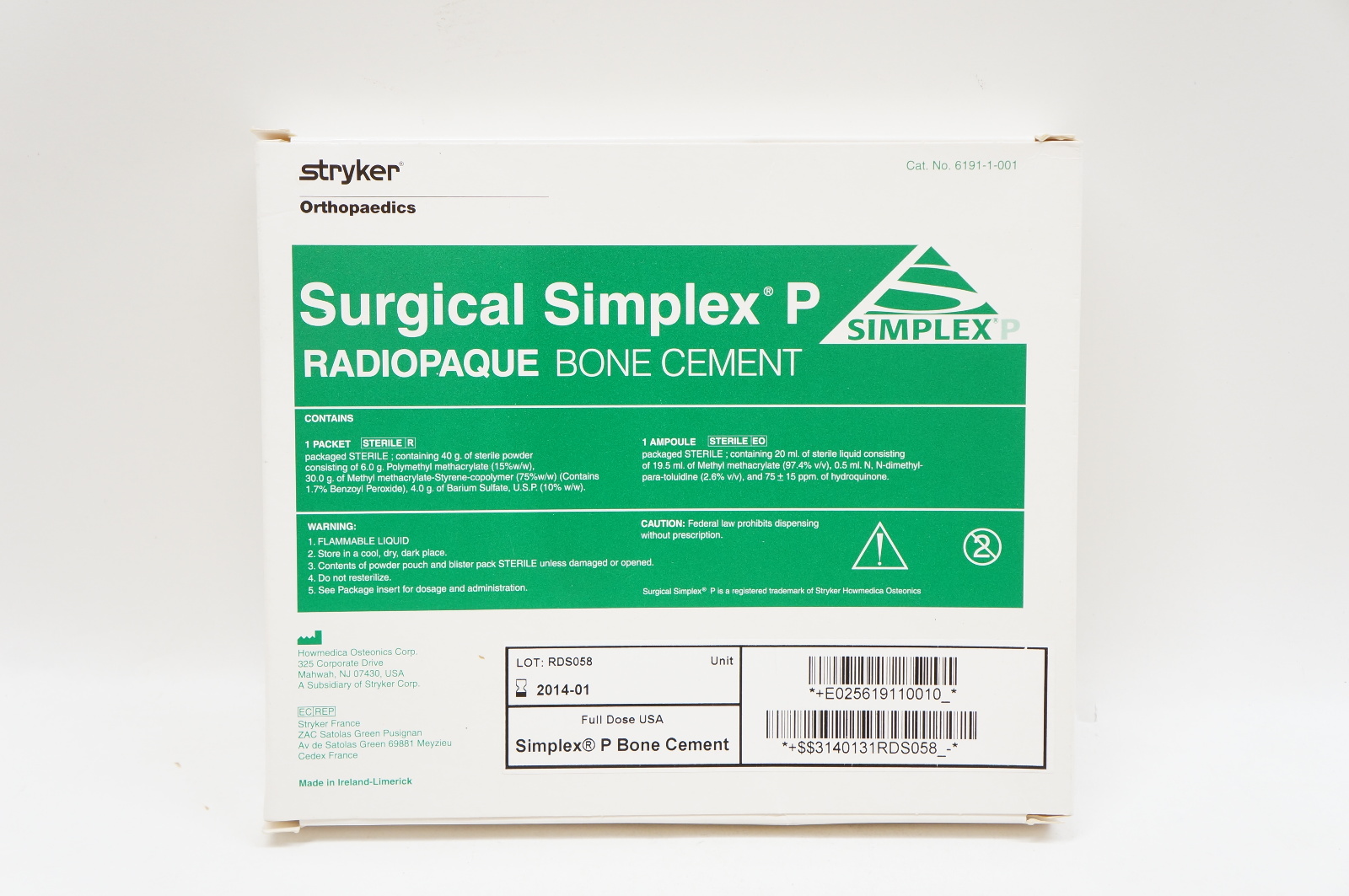 Stryker 6191-1-001 Surgical Simplex P Radiopaque Bone Cement (x)