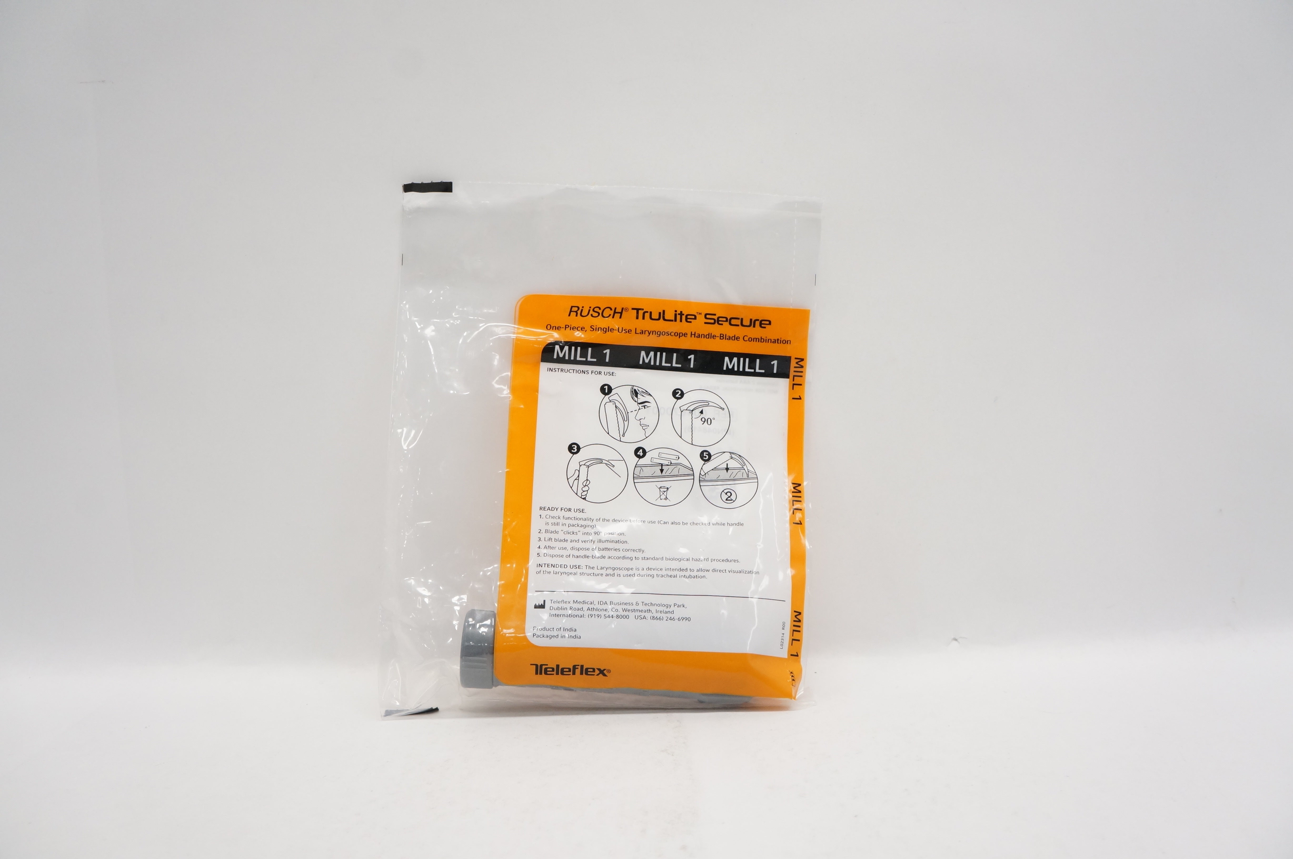 Teleflex 004670001 Rusch TruLite Secure Laryngoscope Handle-Blade Mill 1 (x)