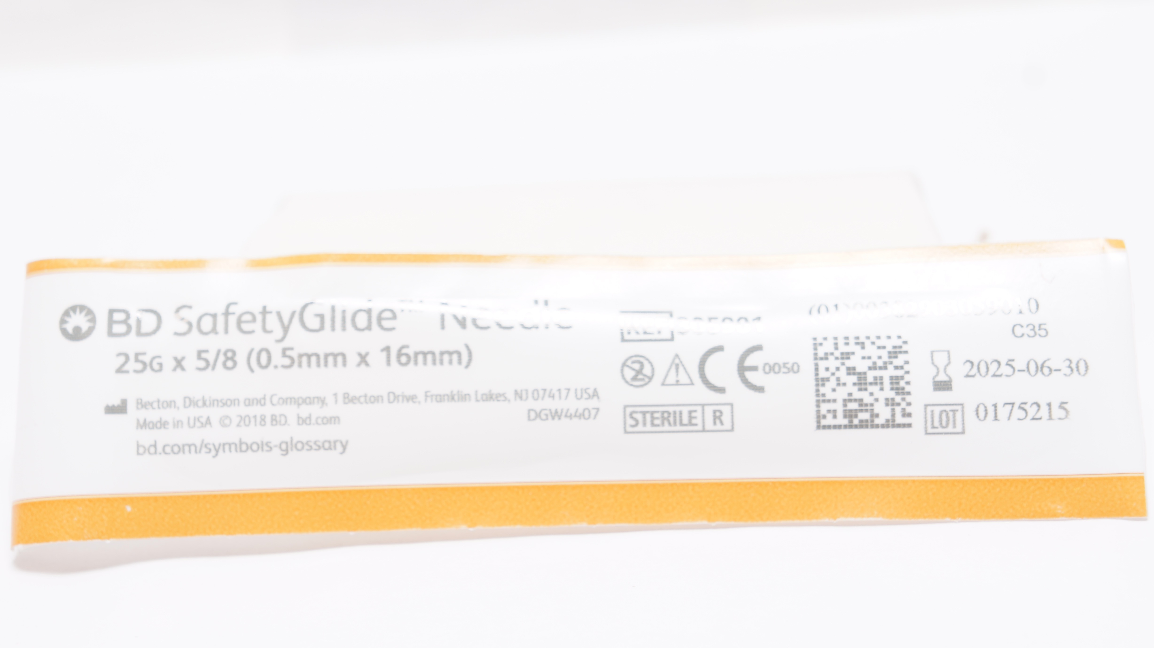 BD 305901 SafetyGlide Ndle 25G x 5/8 inch