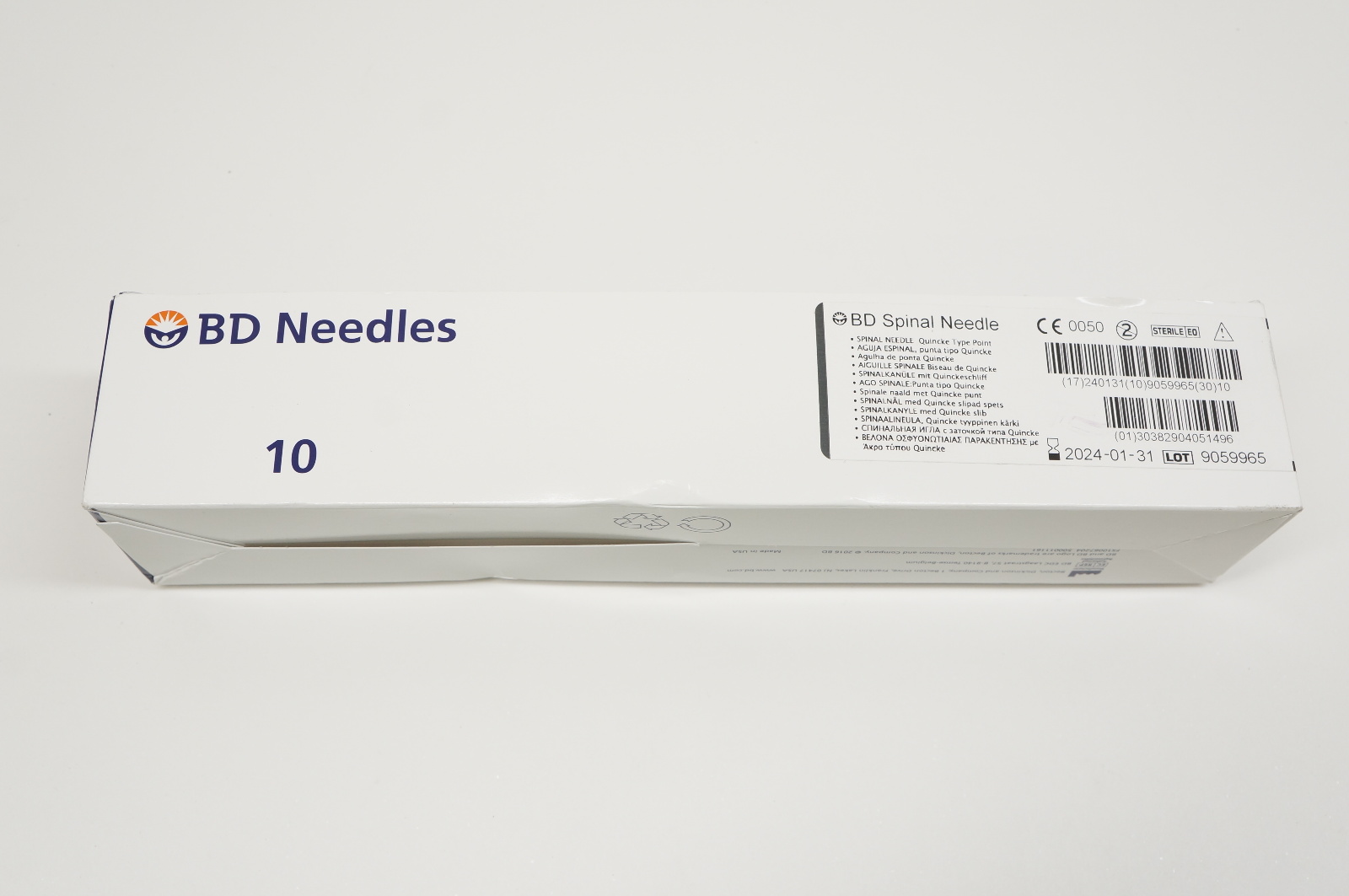 BD 405149 Spinal Ndle Quincke Type Point 22G x 7inch - Box of 10