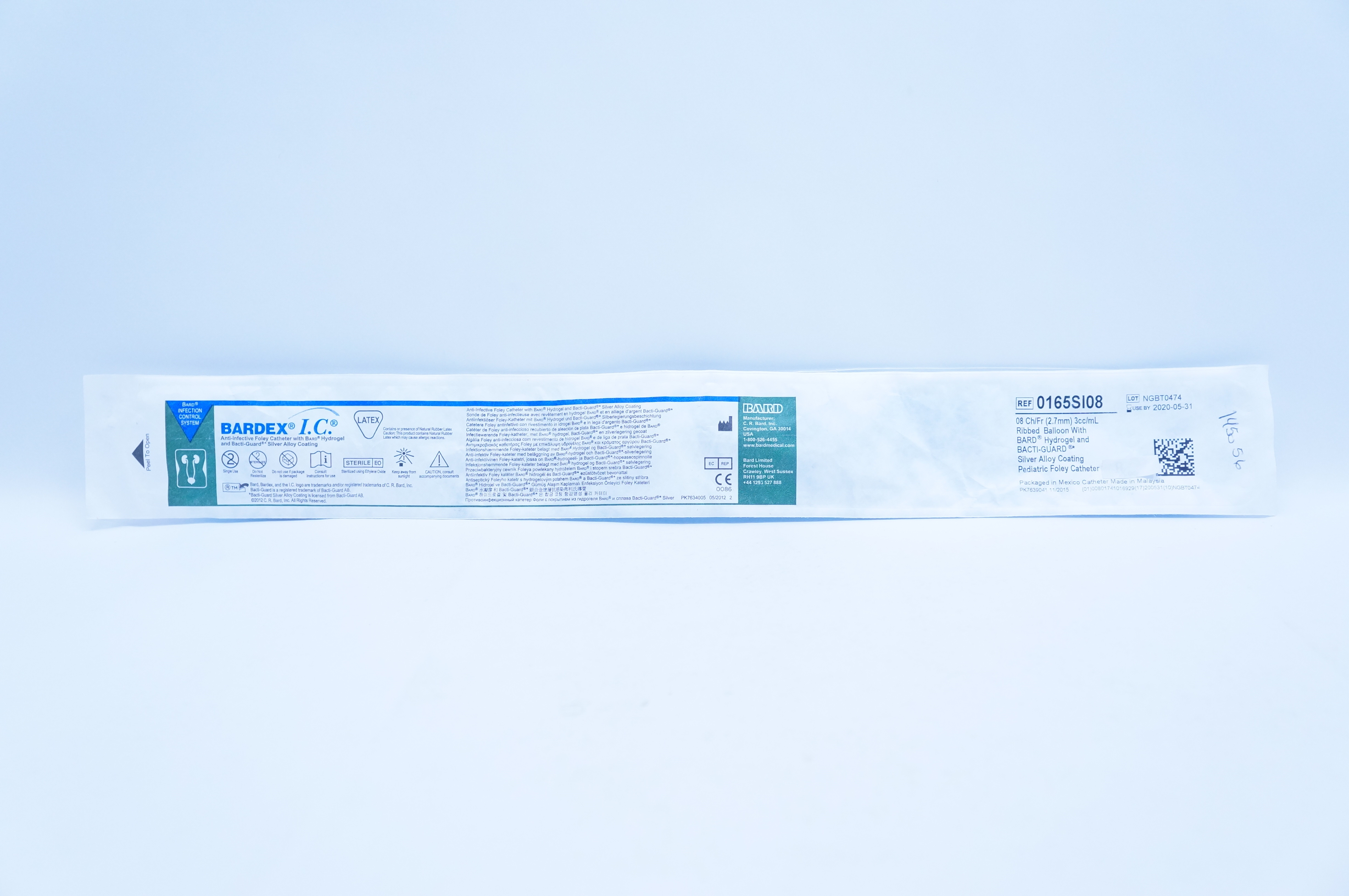 Bard 0165SI08 Bardex I.C. Anti-Infective Foley Cath. (x)