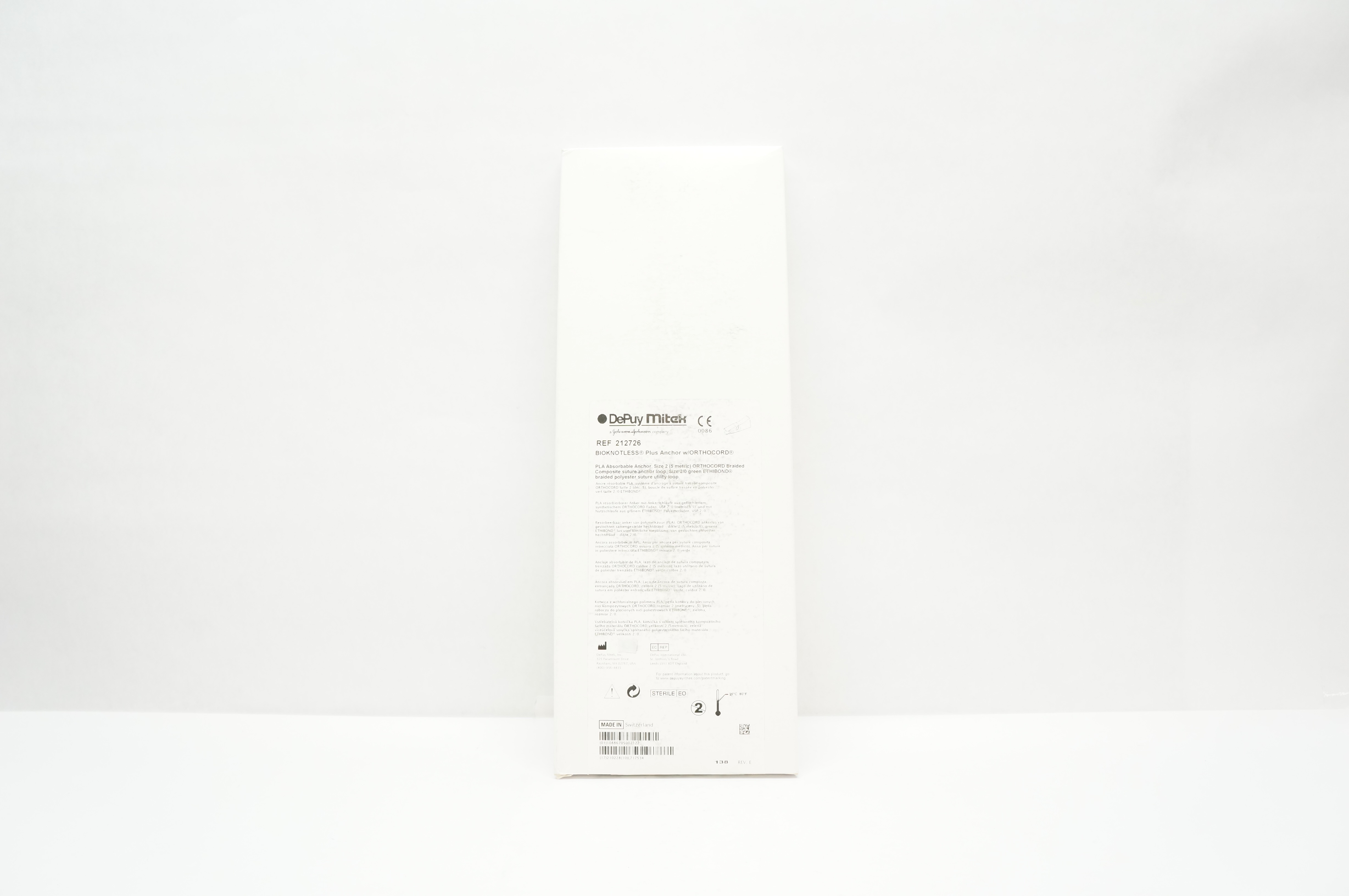 DePuy 212726 Mitek Bioknotless Plus Anchor w/Orthocord Size 2 (x)