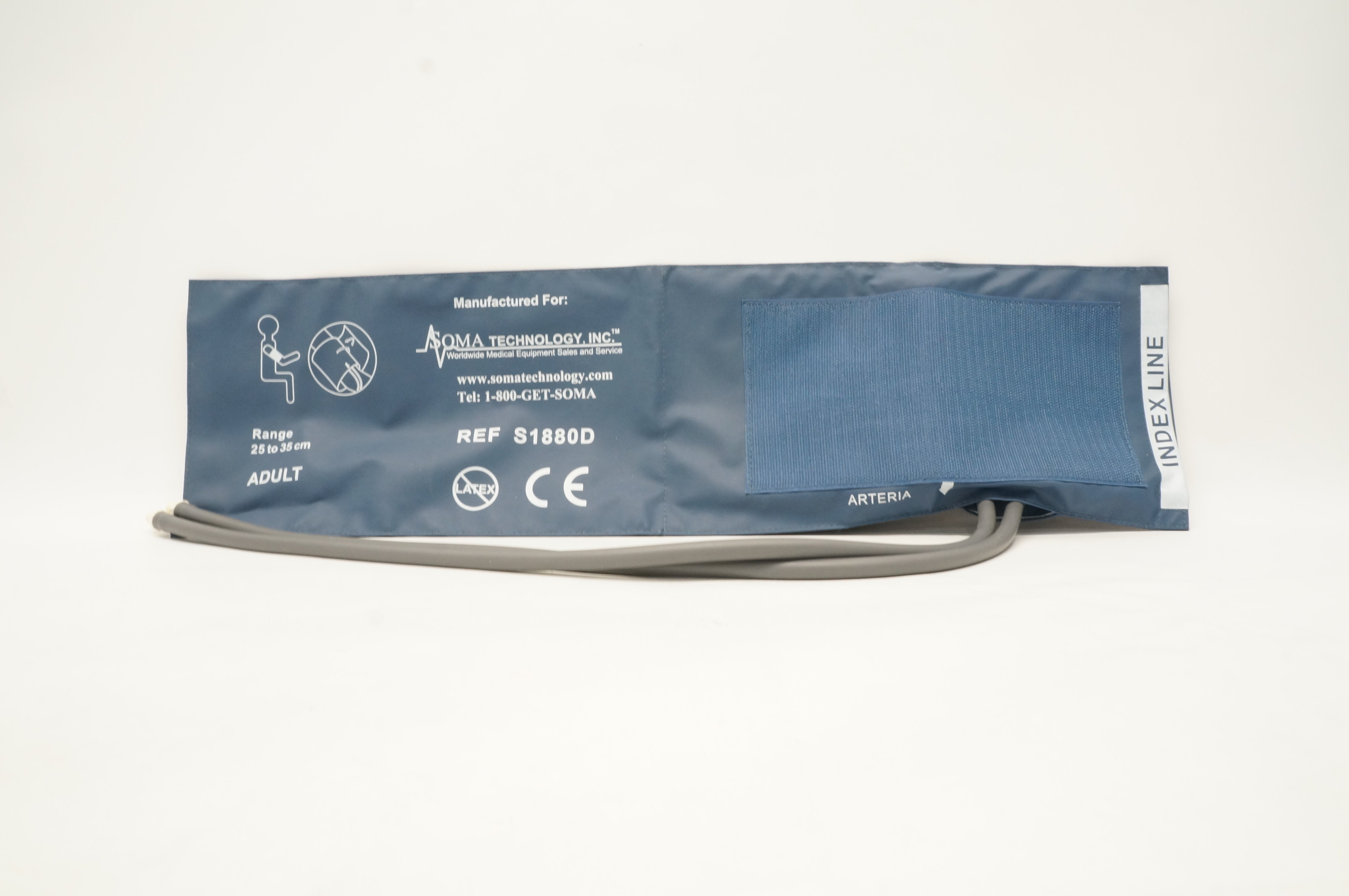 Soma Technology S1880D Indexline Blood Pressure Cuff, Adult, 25 to 35cm