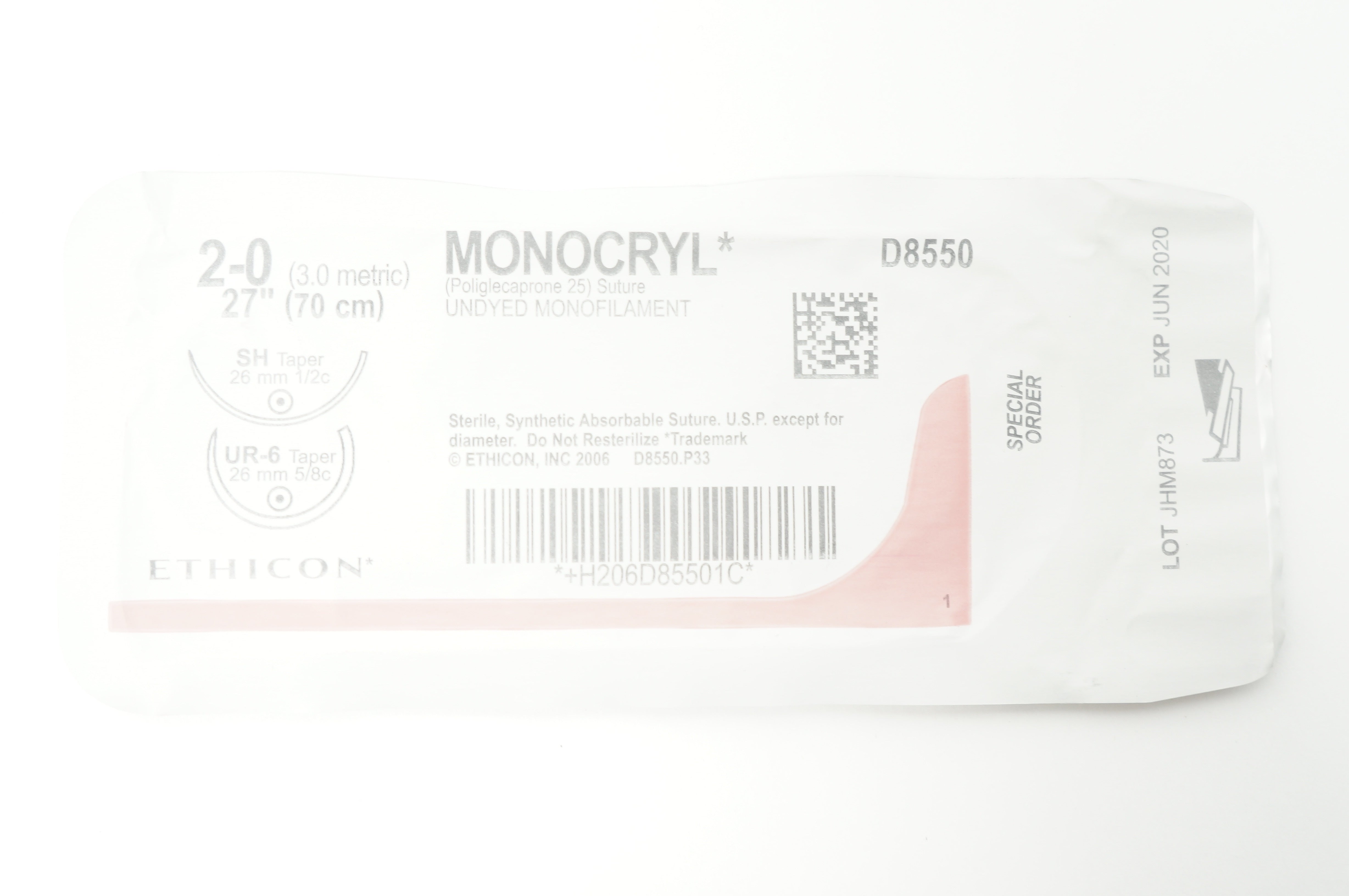 Ethicon D8550 2-0 MONOCRYL Undyed Monofilament SPECIAL ORDER (x)