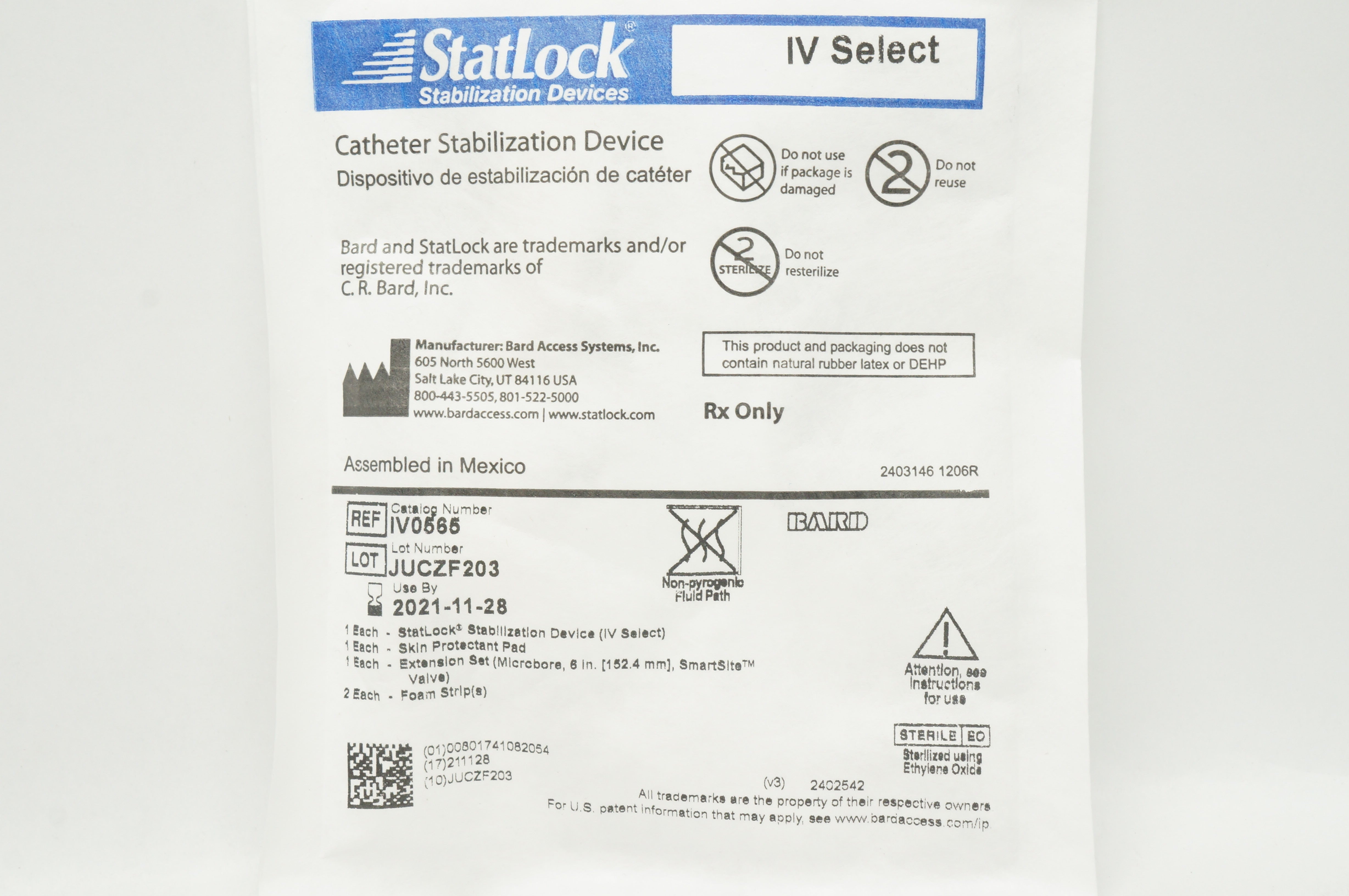 Bard IV0565 IV0565 Catheter Stabilization Device
