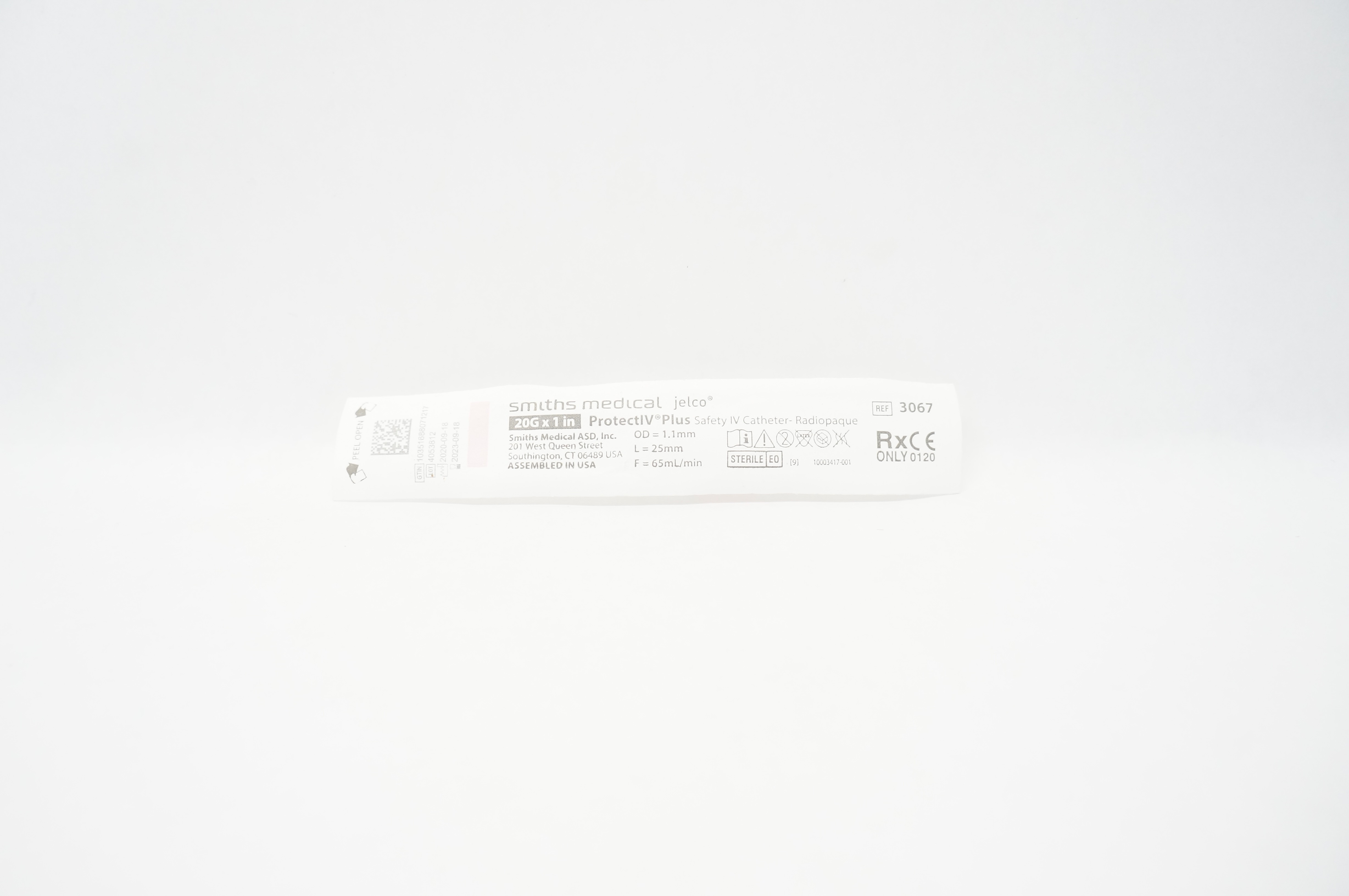 Smiths Medical 3067 Protect IV Plus Safety Cath. Radiopaque 20G x 1inch