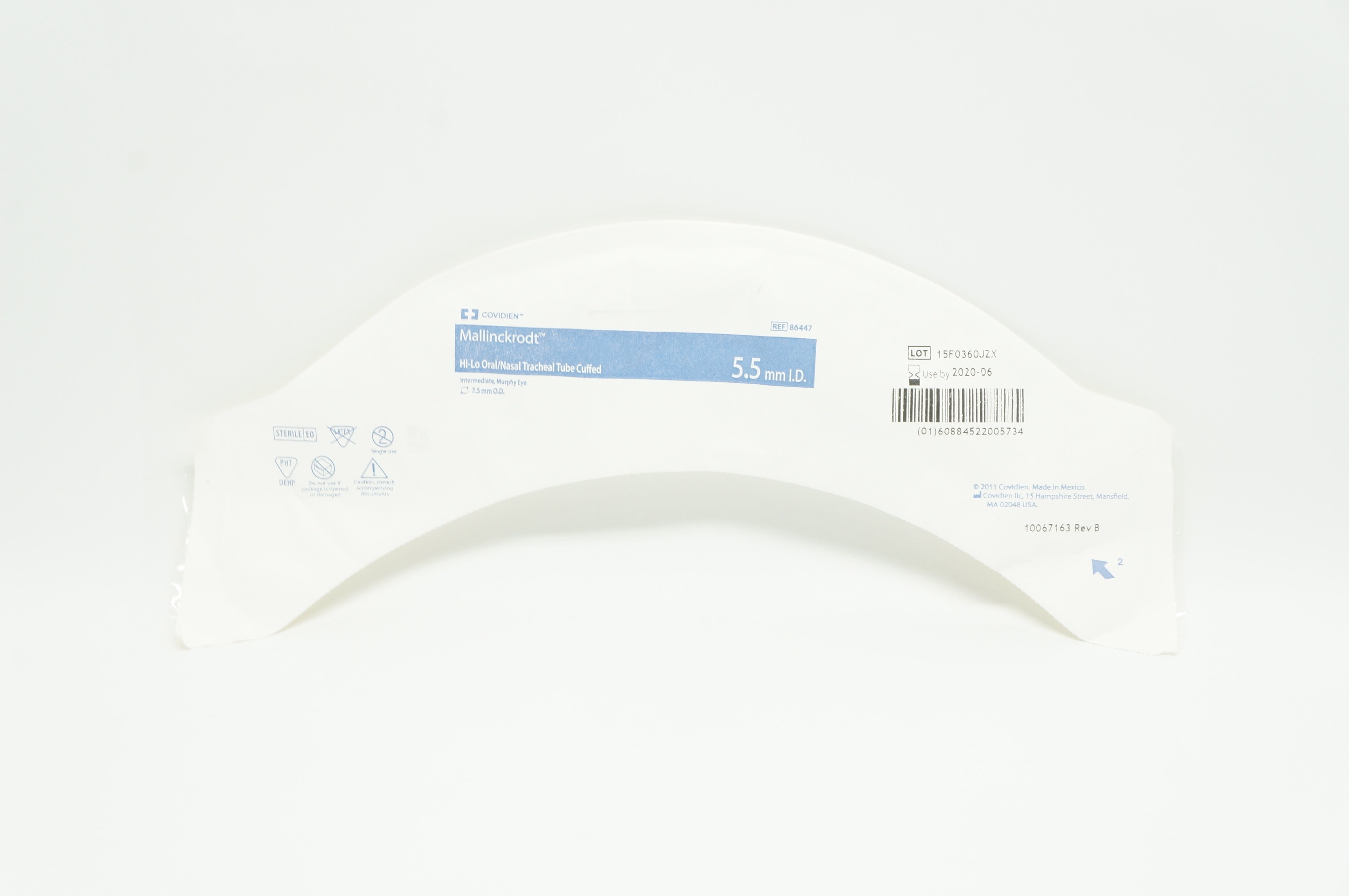 Covidien 86447 Mallinckrodt Hi-Lo Oral/Nasal Tracheal Tube Cuffed 5.5mm I.D. (x)