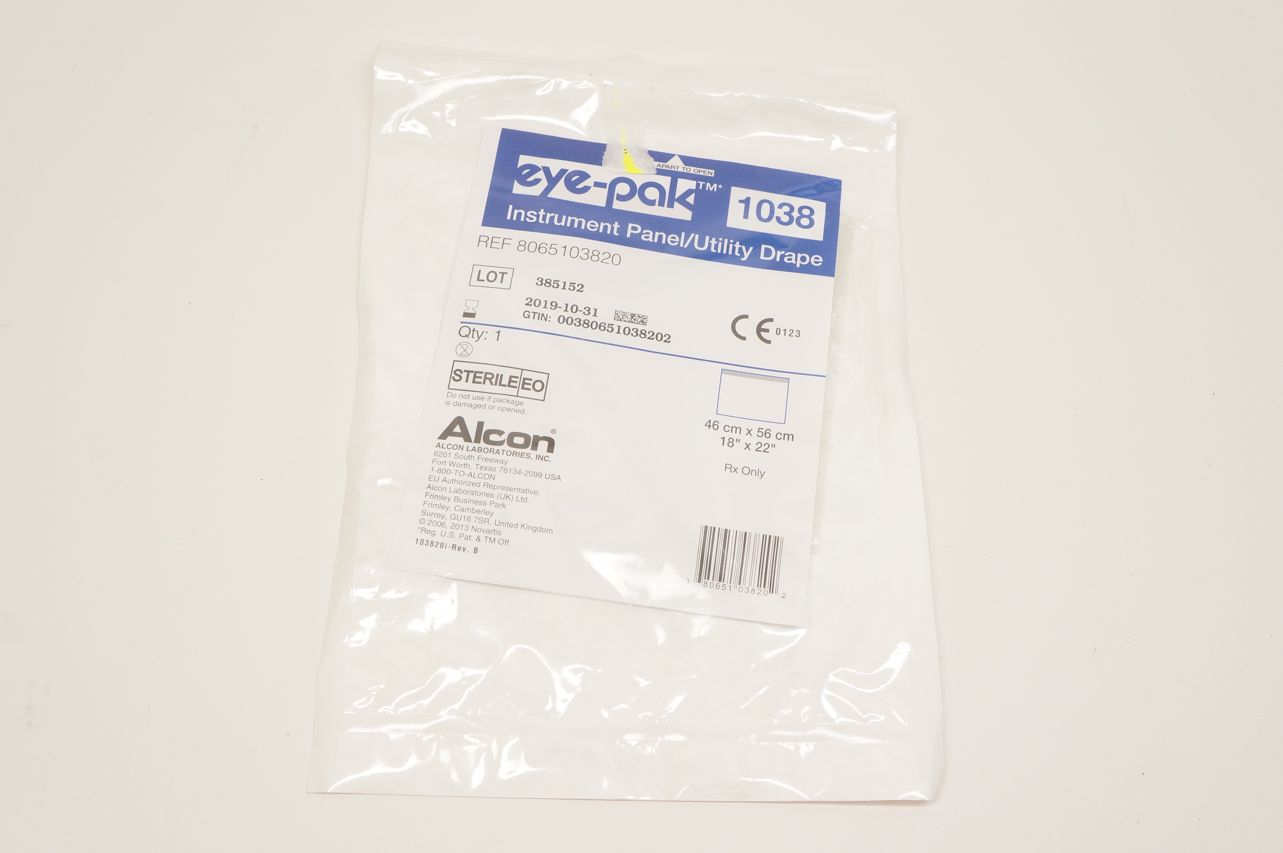 Alcon 8065103820 Eye-Pak Instrument Panel/Utility Drape 18inch x 22inch (x)