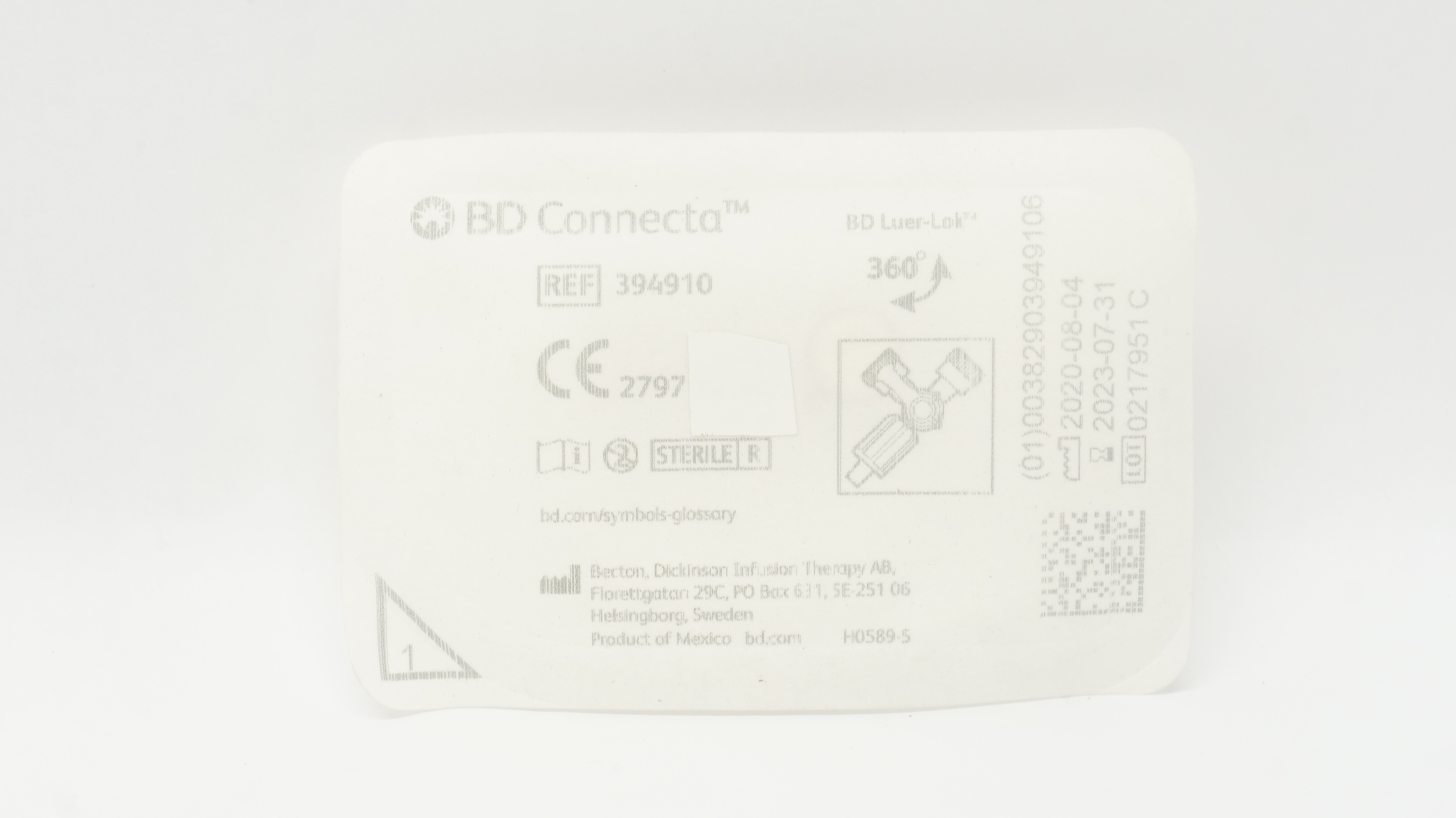 BD 394910 Connecta Becton Luer-Lok 360 degree
