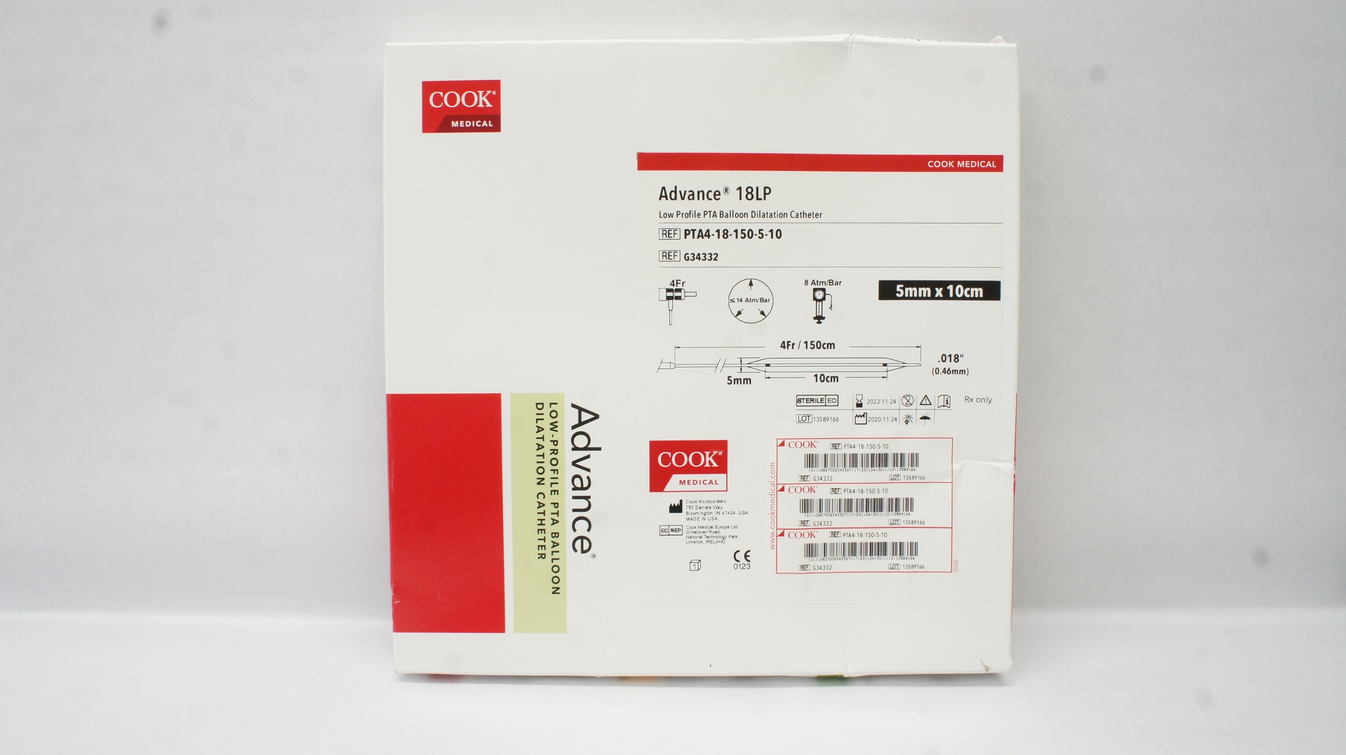Cook Medical G34332 Advance 18LP Low-Profile PTA Balloon Dilatation Cath. (x)