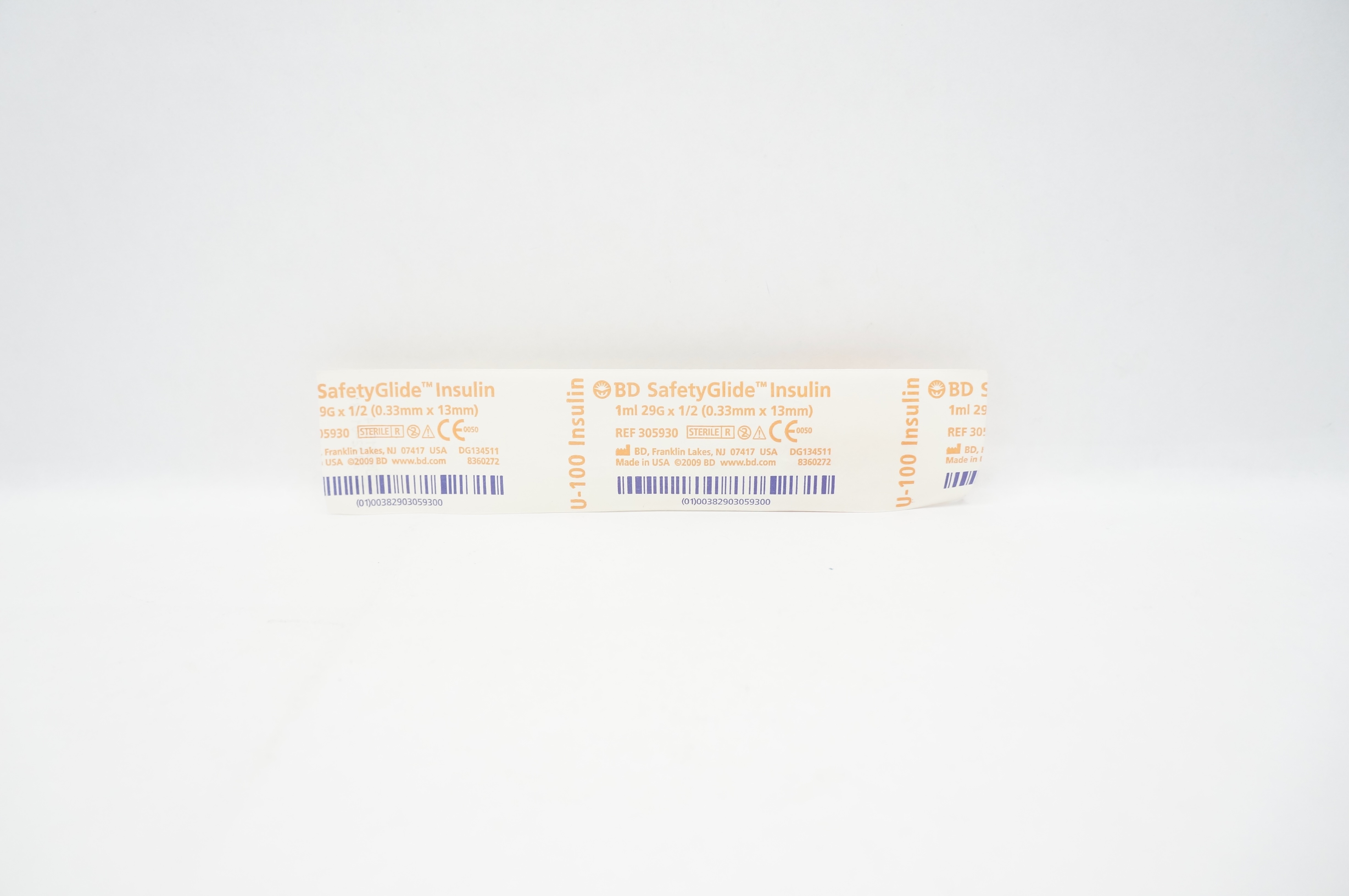 BD 305930 SafetyGlide U-100 Insulin 1ml 29G x 1/2inch (x)