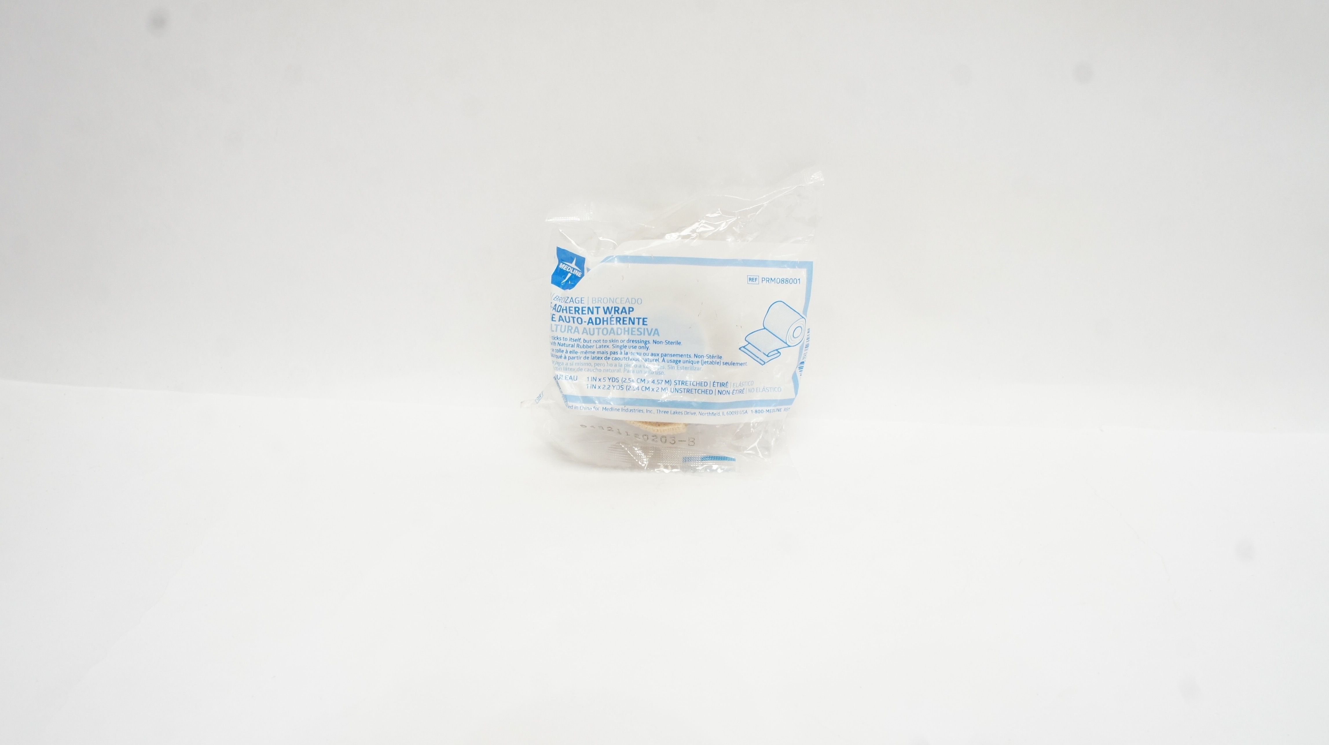 Medline PRM088001 Self-Adherent Wrap Bande Roll 1In x 5yds