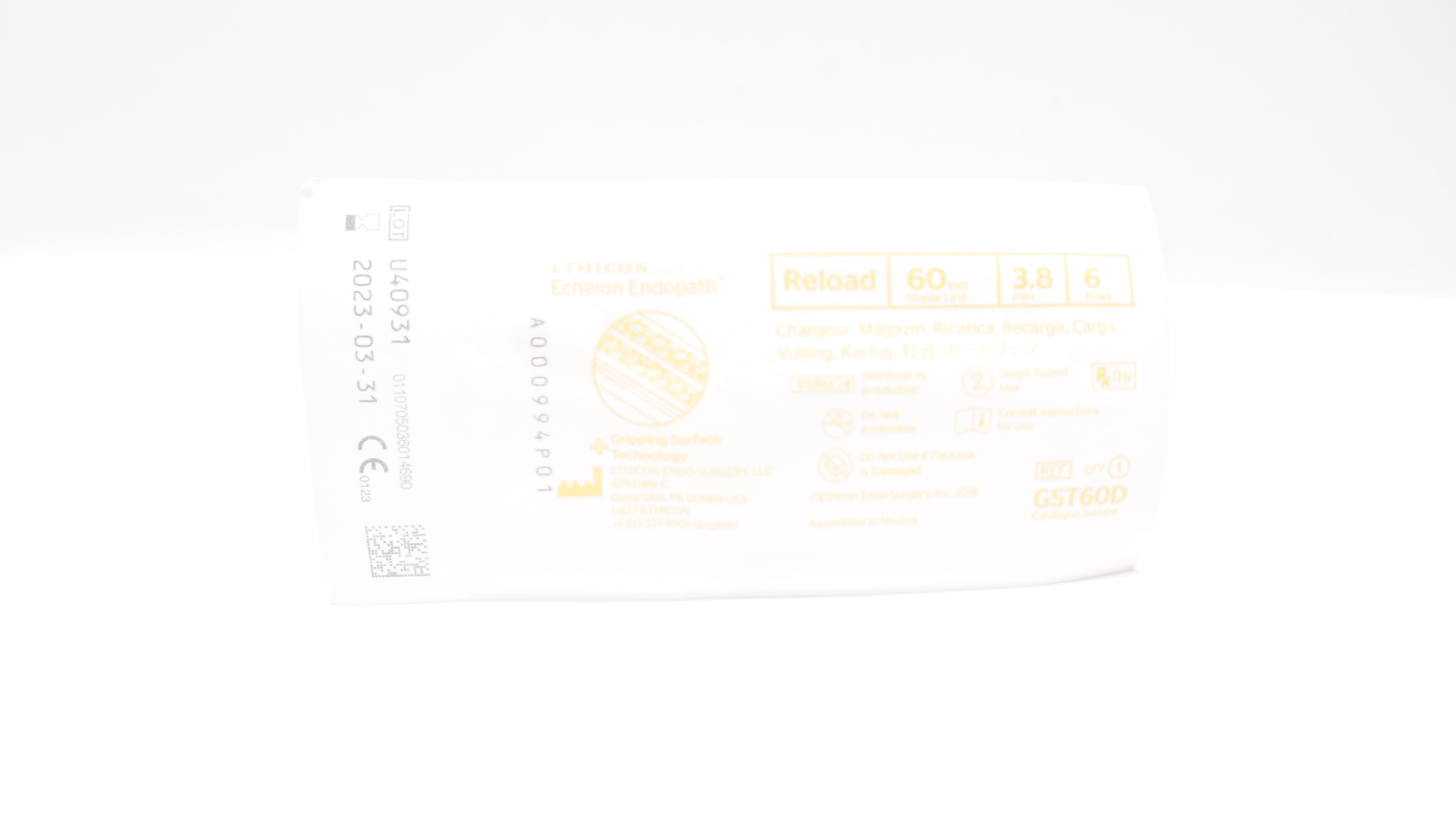 Ethicon GST60D Endopath Echelon, Reload 60mm, 3.8mm, 6 Rows (x)