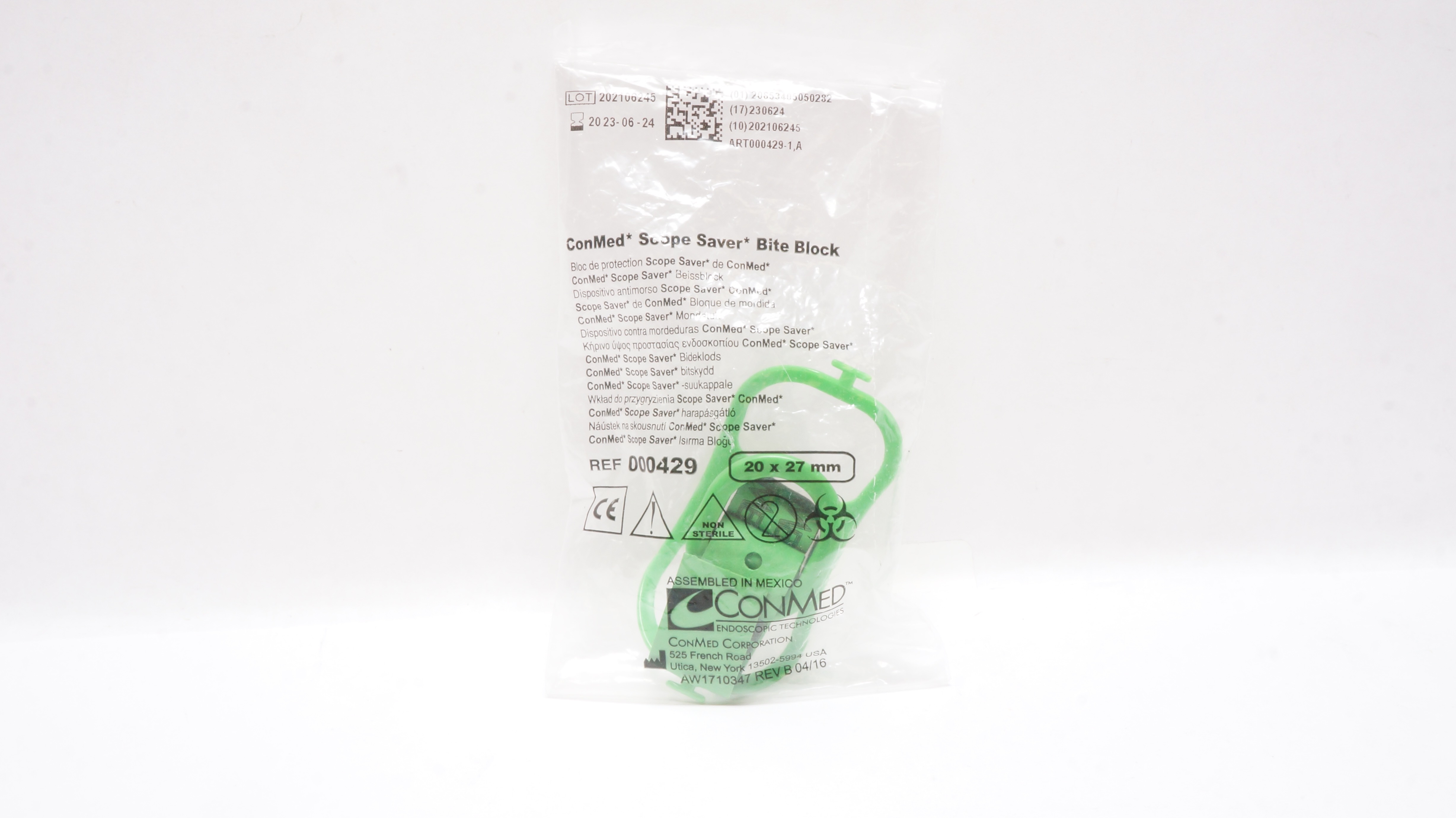 ConMed 000429 Adult Scope Saver Bite Block 20 x 27mm