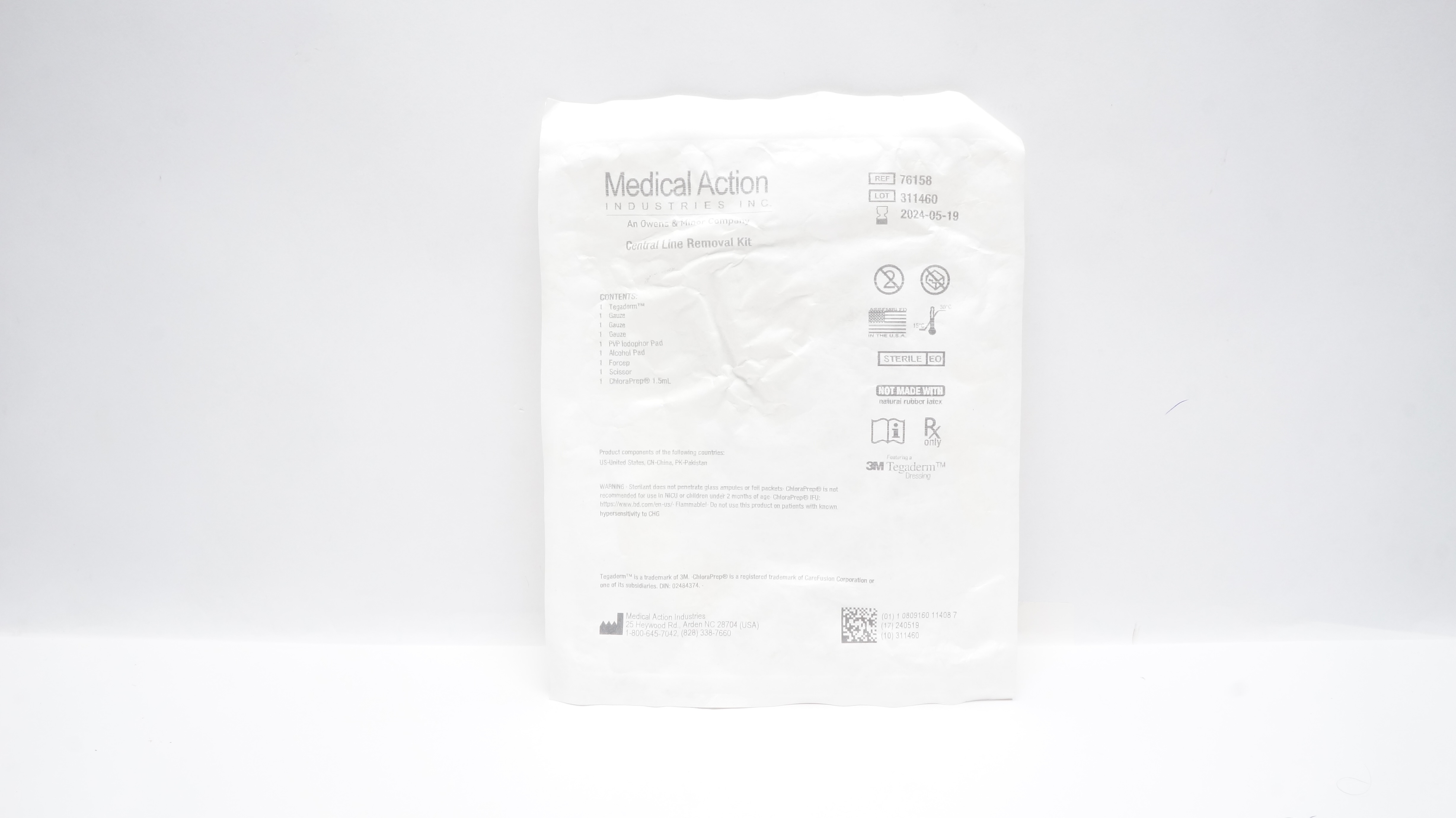 Medical Action 76158 3M Tegaderm Central Line Removal Kit (x)