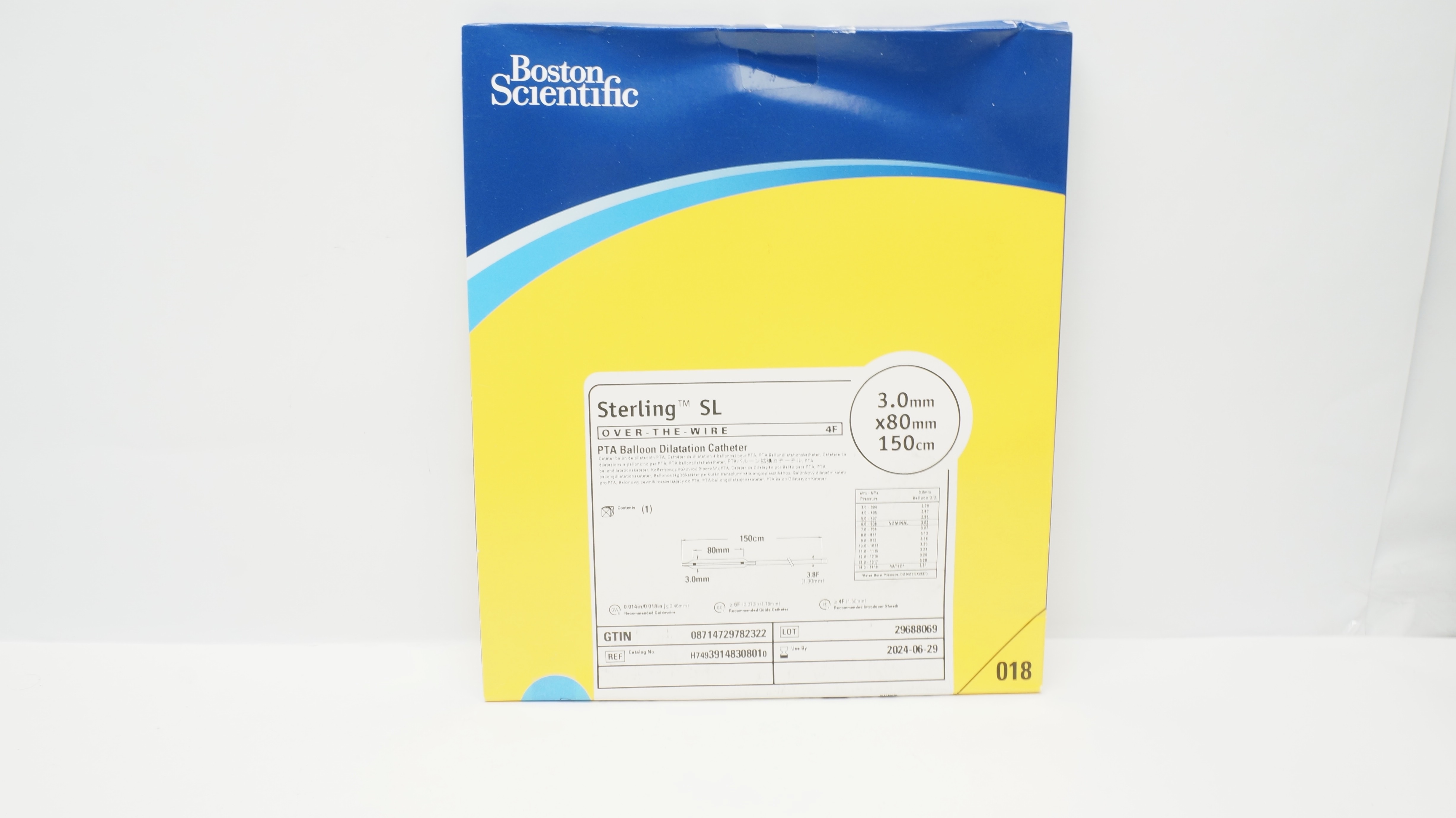 Boston Scientific 3914830801 Sterling SL PTA Balloon Dilatation Cath. OTW 4F (x)