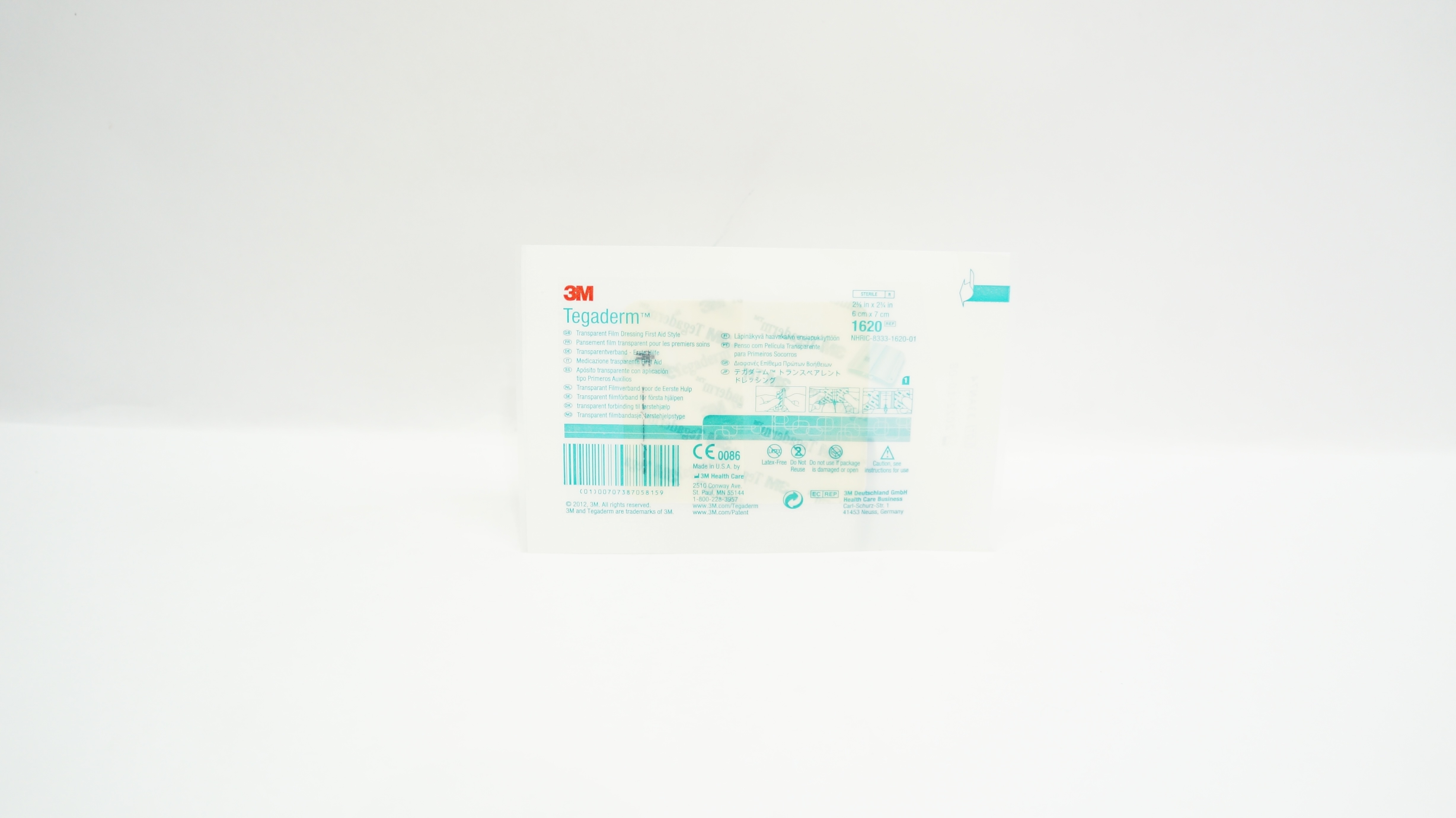 3M 1620 Tegaderm Transparent Film Dressing First Aid Style 2-3/8 x 2-3/4inch (x)