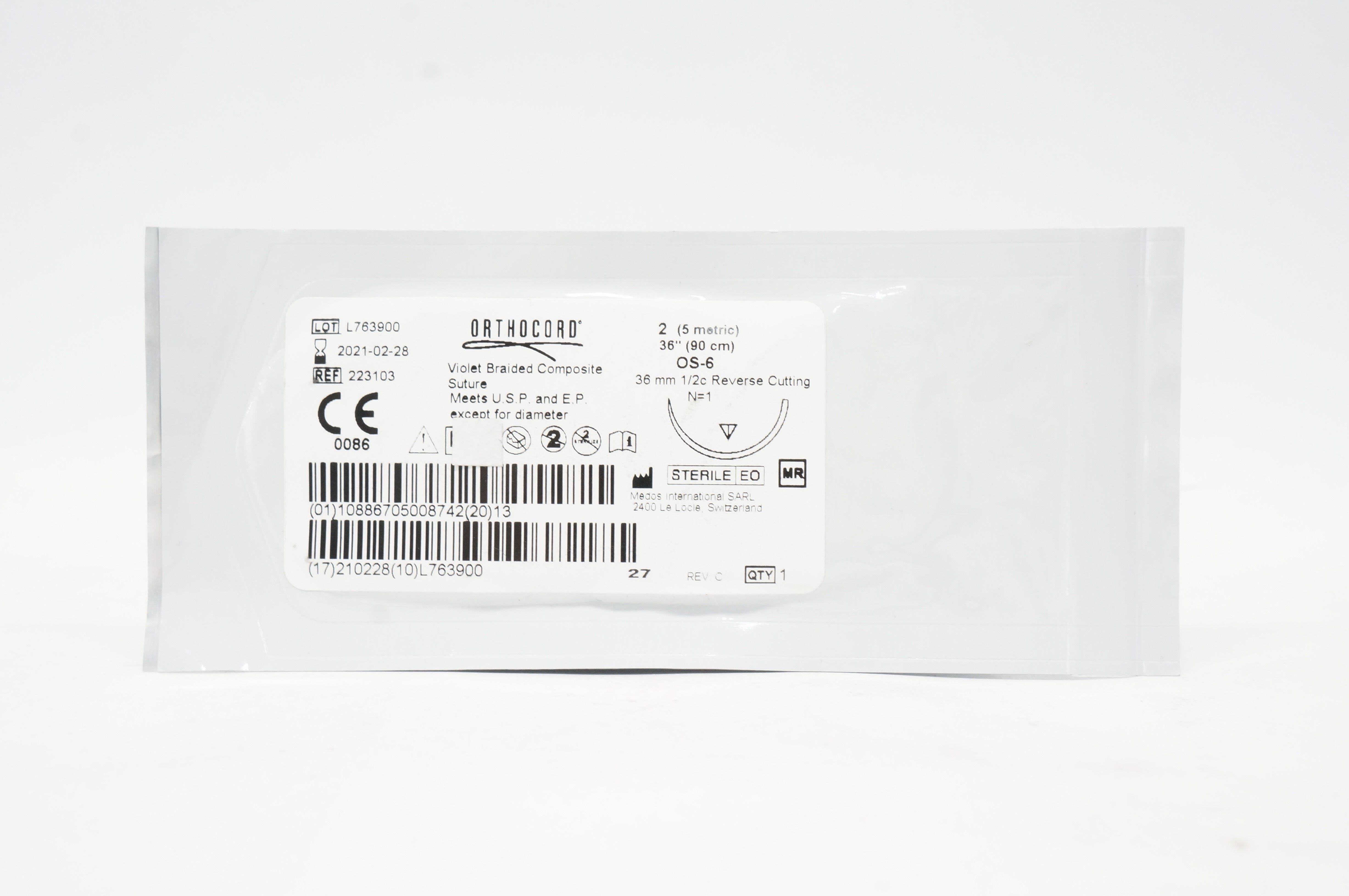 Medos International 223103 Orthocord Violet Braided Composite Stre. OS-6 (x)