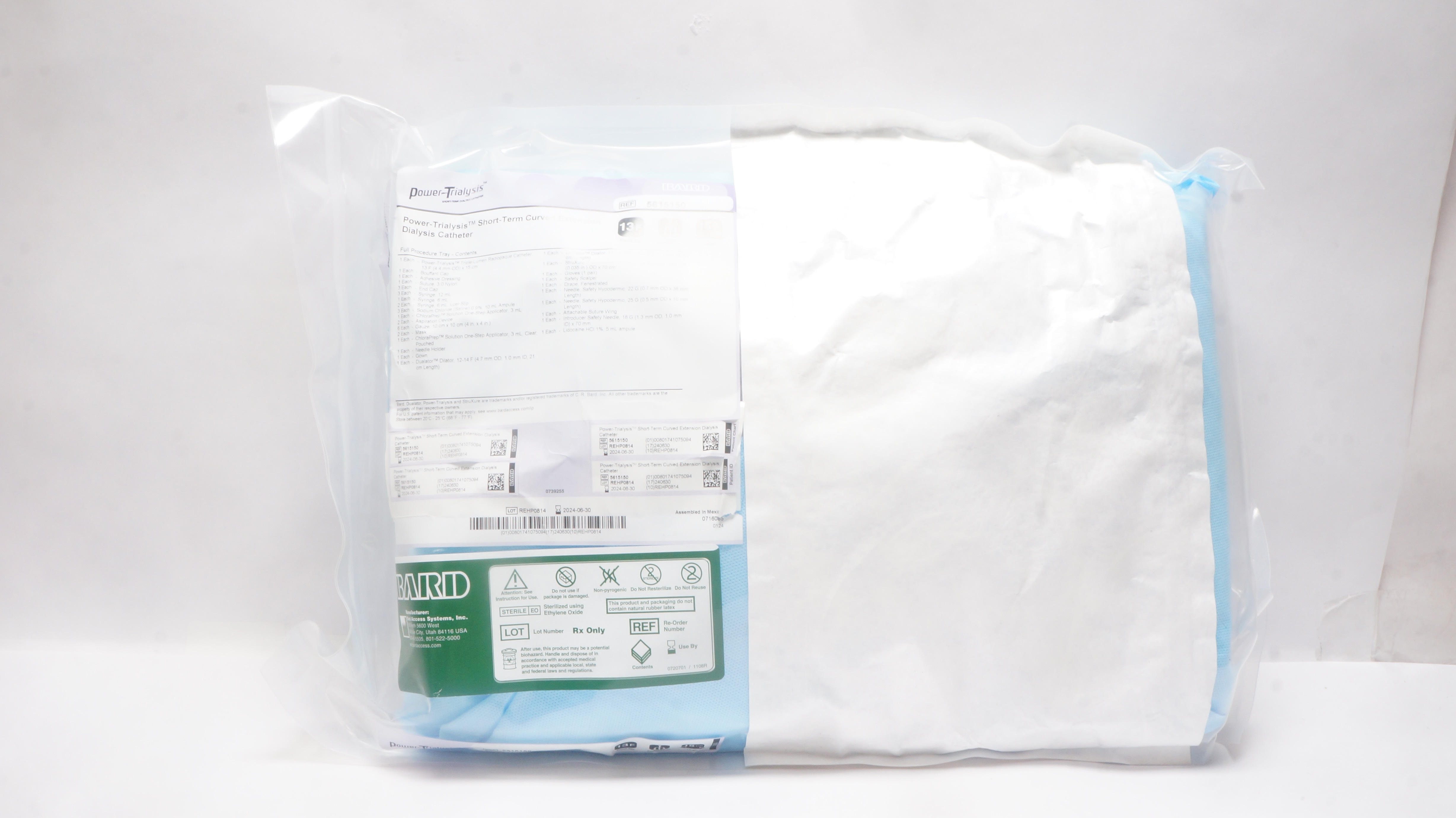 Bard 5615150 Power-Trialysis Short-Term Curved Extension Dialysis Cath. 13Fx15cm