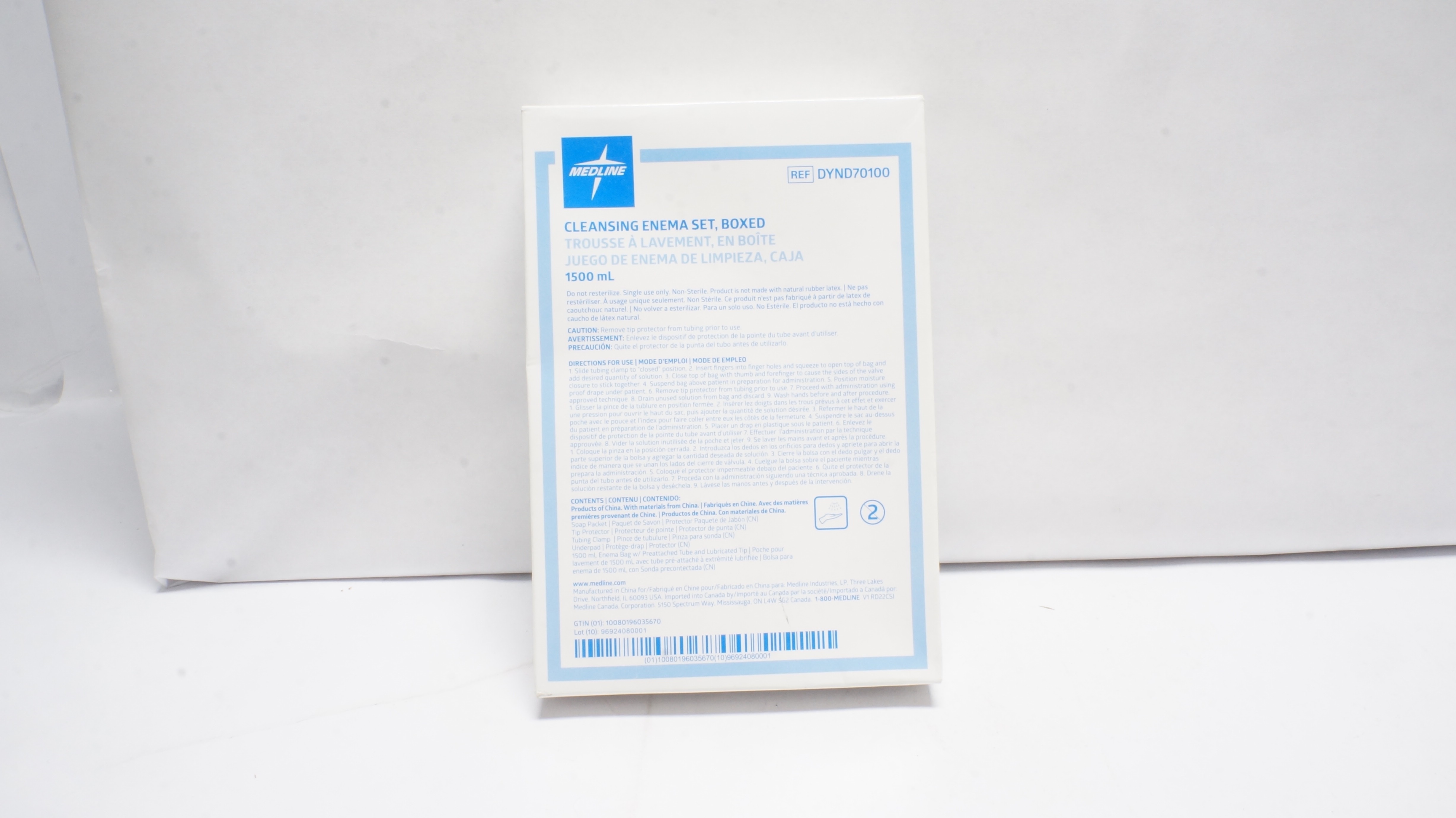 Medline DYND70100 Cleansing Enema Set, Boxed 1500mL