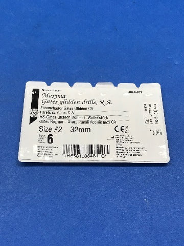 Henry Schein 102-6481 Maxima Gates Glidden Drills Size 2, 32mm ~ Pack of 6