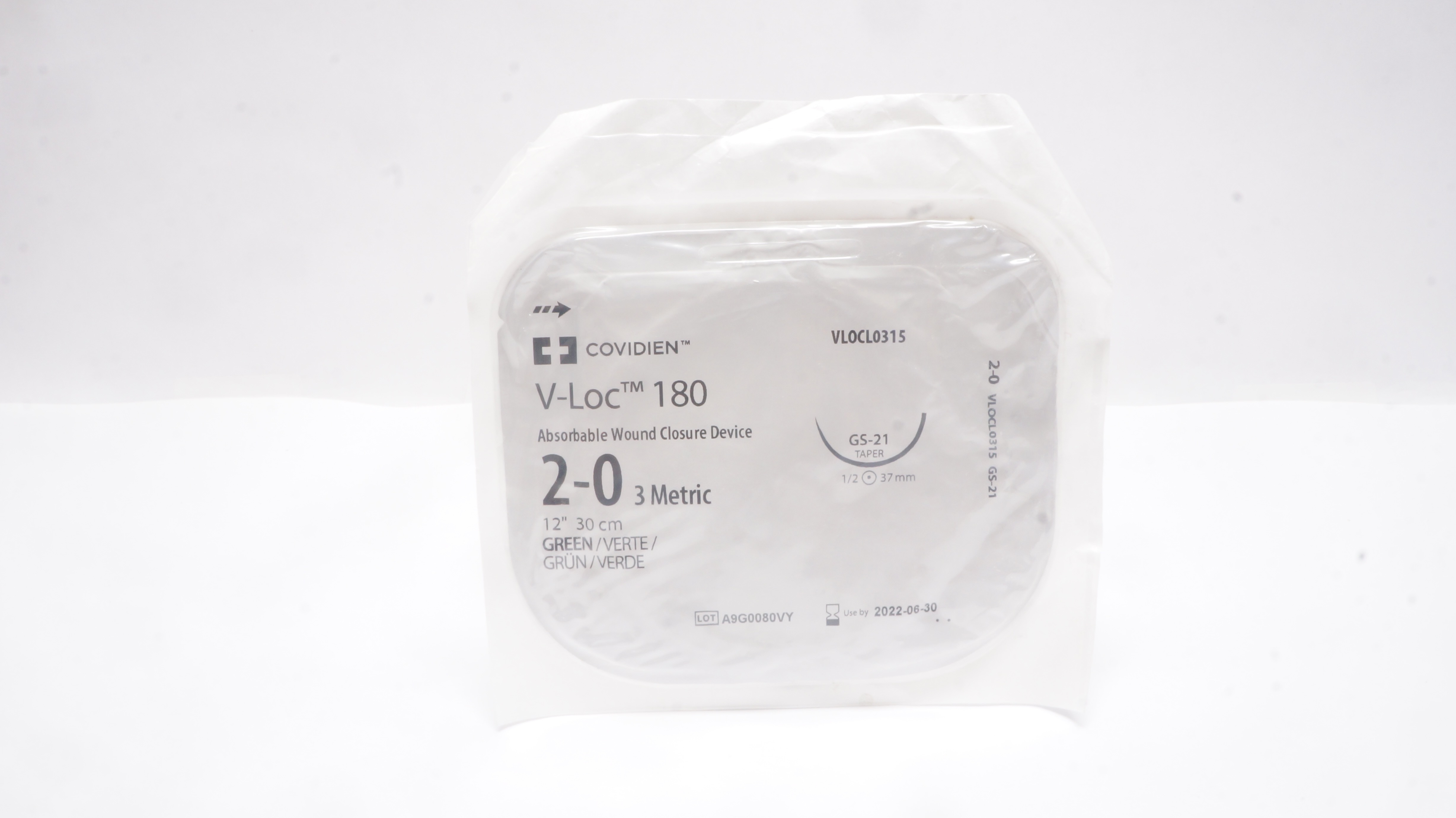 Covidien VLOCL0315 2-0 V-Loc 180 Absorbable Wound Closure Device, GS-21 37mm (x)