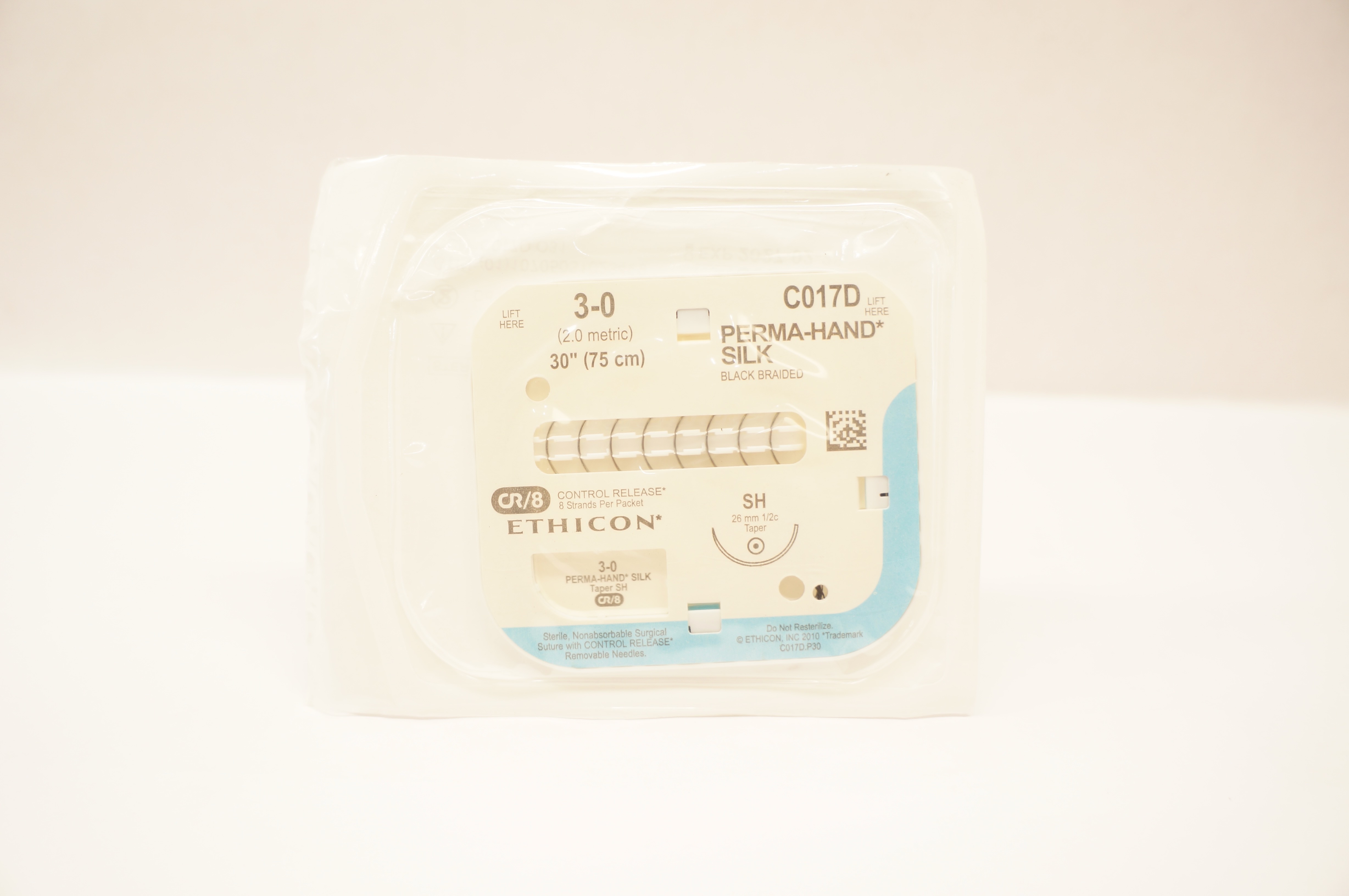 Ethicon C017D 3-0 PERMA-HAND SILK Surgical Stre SH 26mm 1/2c Taper, 30inch