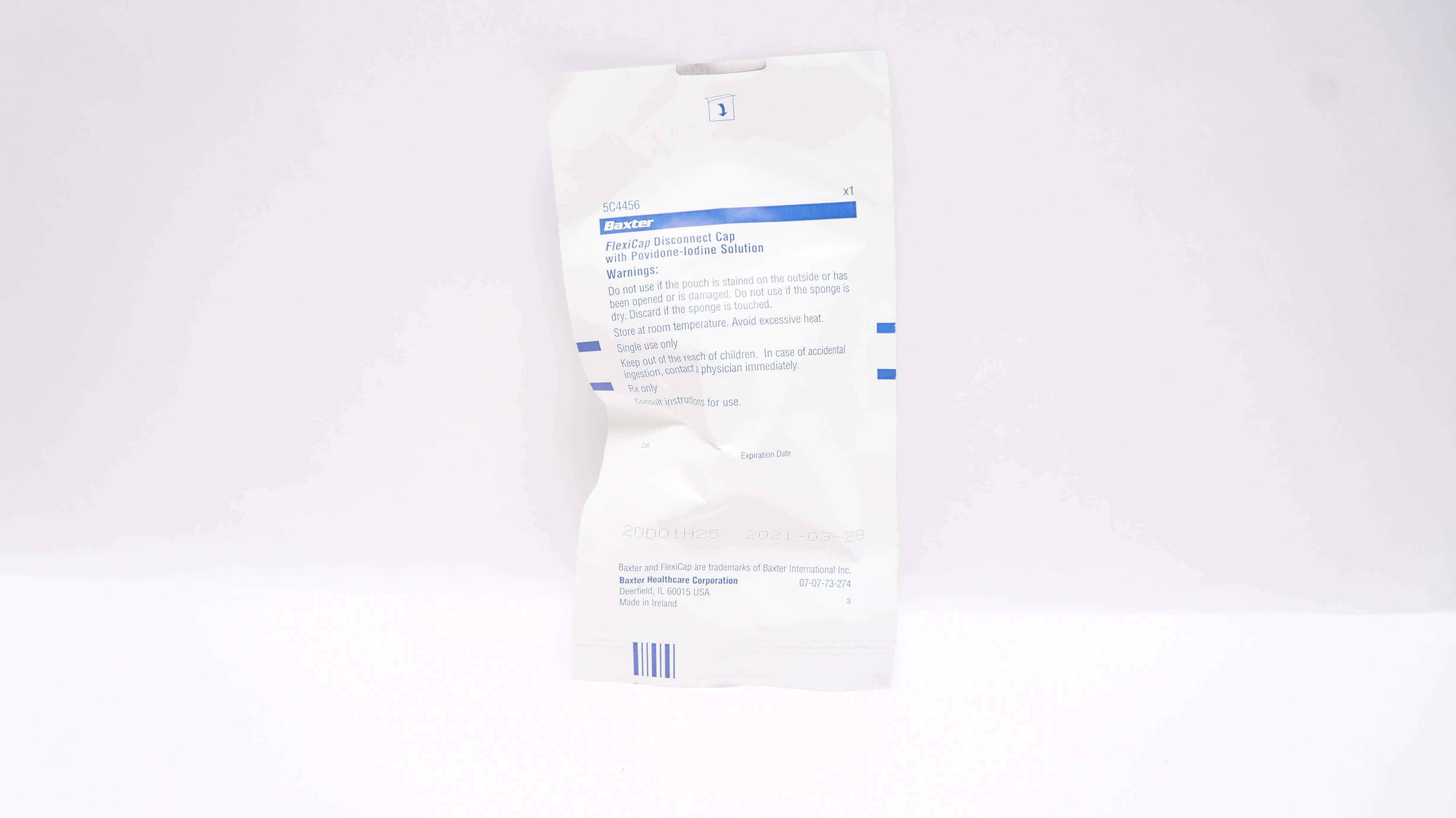 Baxter 5C4456 FlexiCap Disconnect Cap With Povidone-Iodine Solution (x)