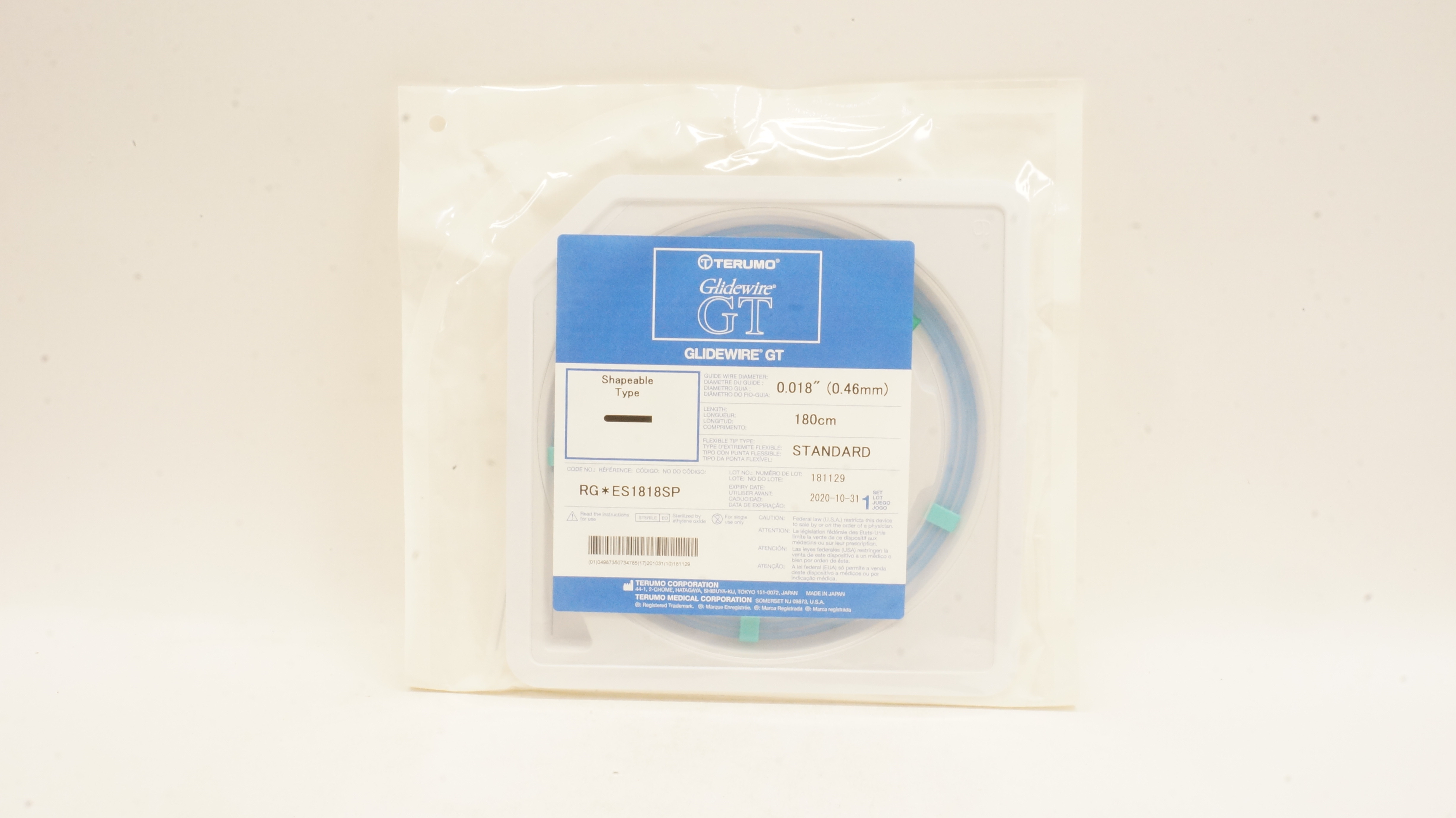Terumo RG*ES1818SP Glidewire GT Standard 180cm x 0.018inch (x)