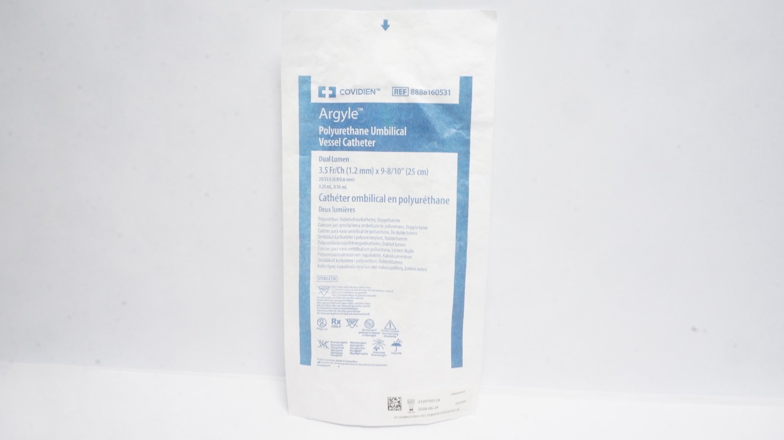 Covidien 8888160531 Argyle Umbilical Vessel Catheter 3.5 Fr/Ch 25 cm