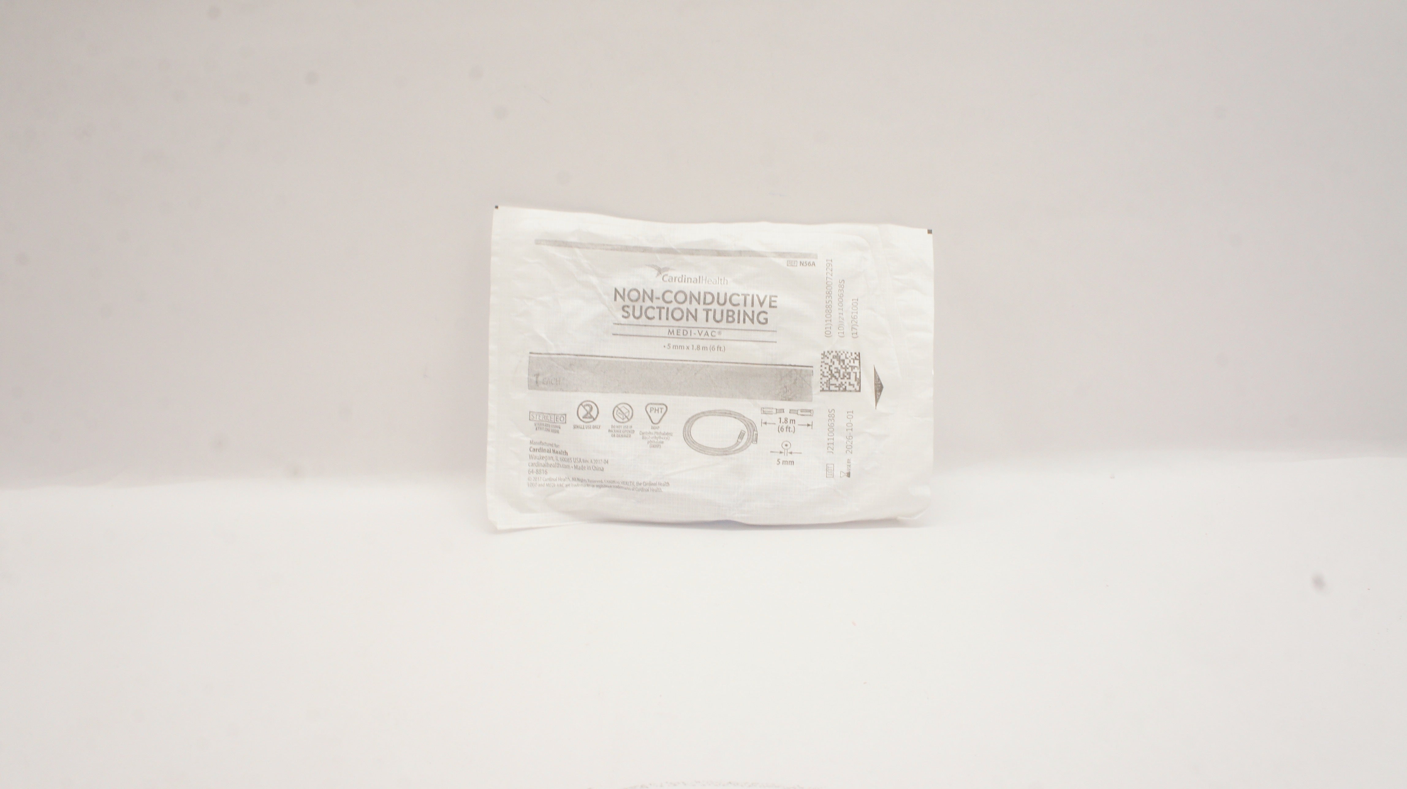 Cardinal Health N56A Medi-Vac Non-Conductive Suction Tubing 5mm x 6Ft