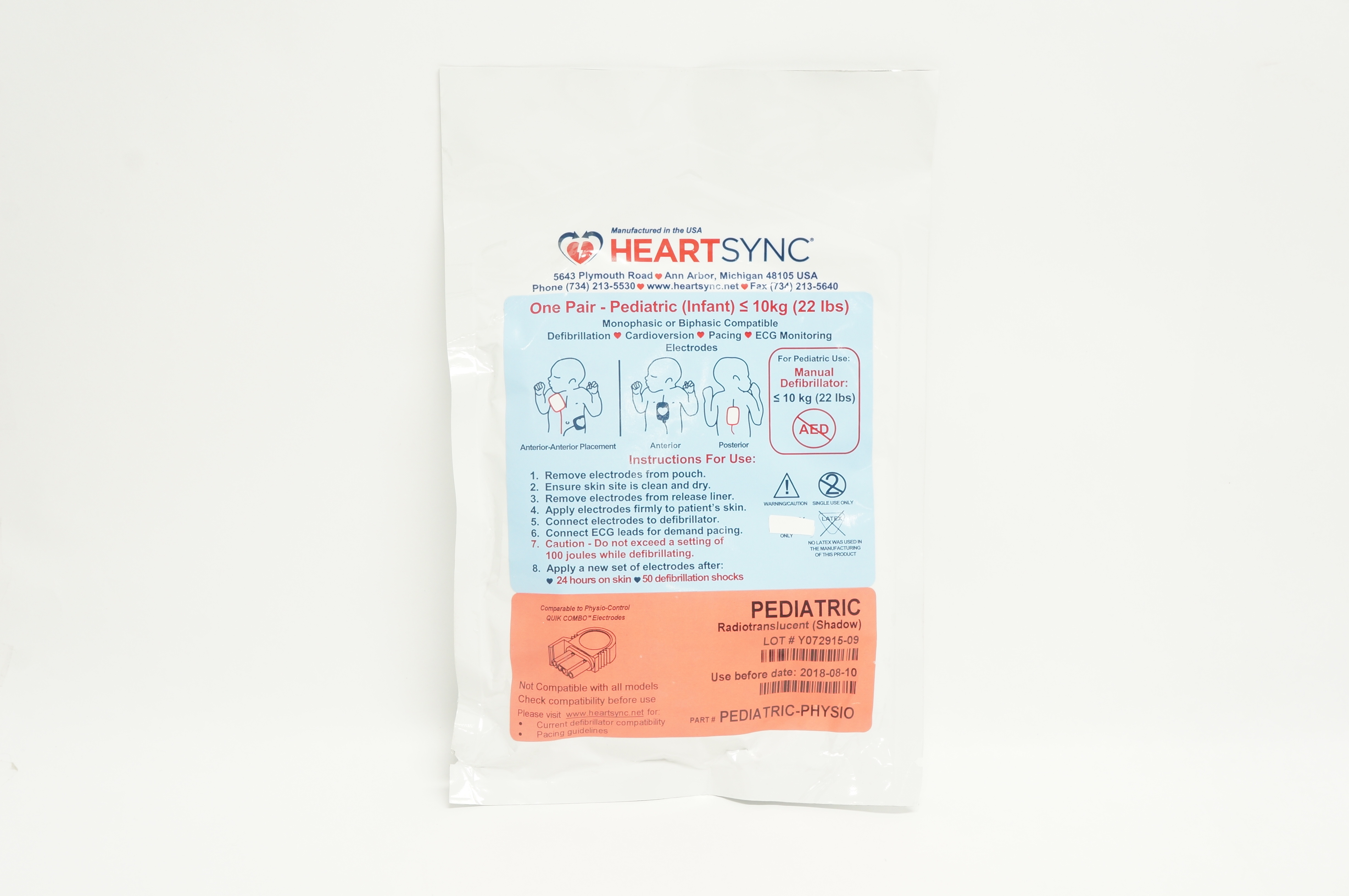 HeartSync Pediatric-Physio Pediatric ECG Monitoring Electrodes ≤ 22lbs (x)