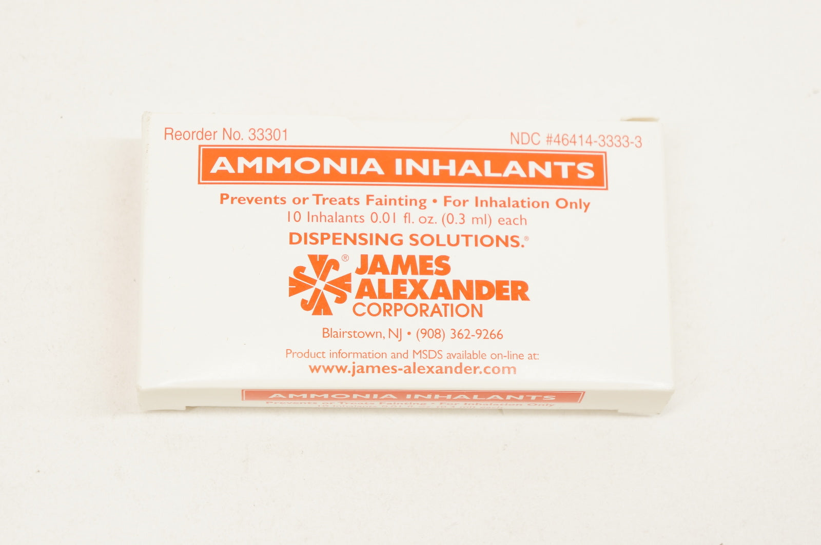 James Alexander 33301 Ammonia Inhalants (x) - Pack of 10