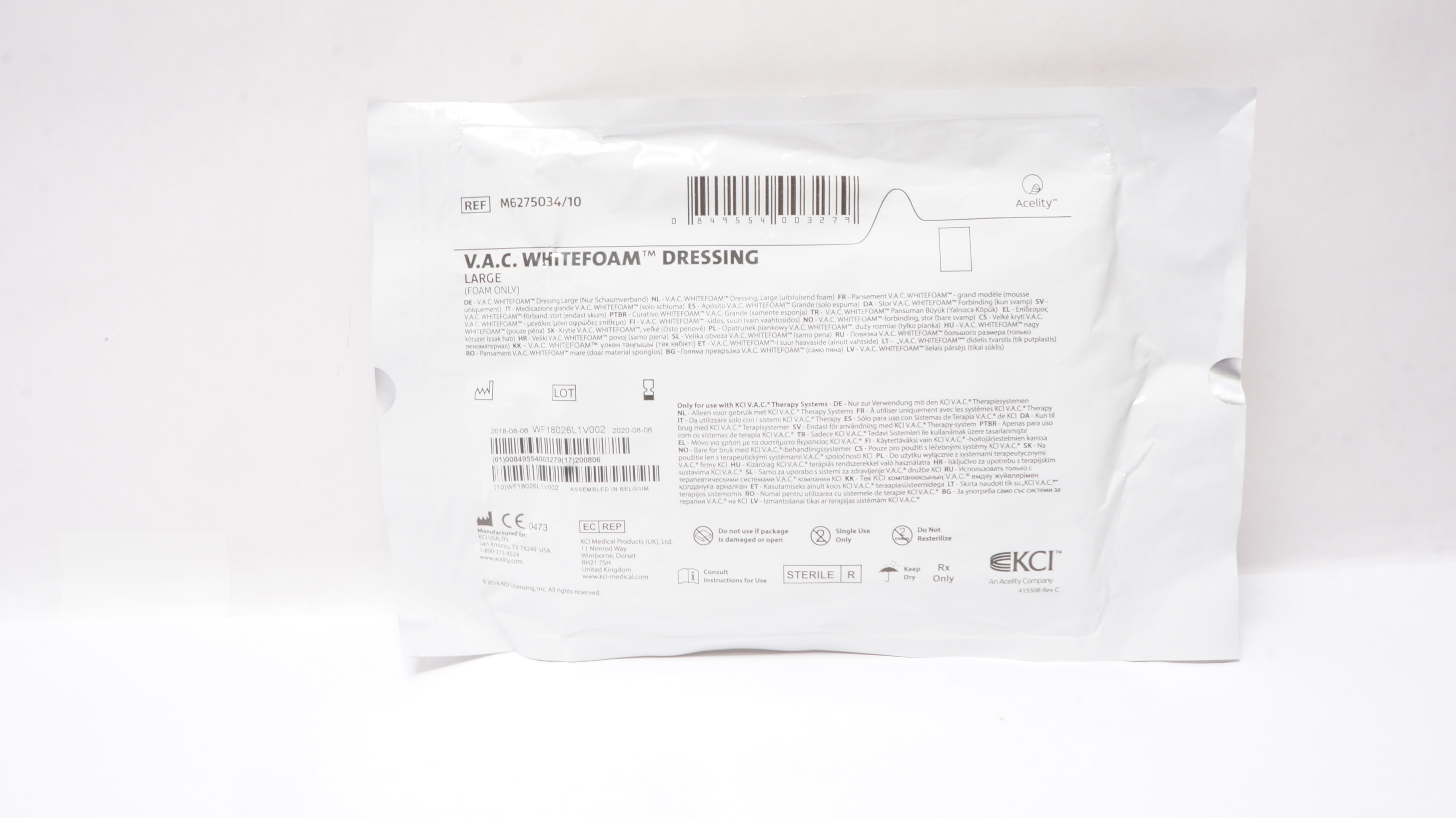 KCI M6275034/10 V.A.C. WHITEFOAM Dressing Large (x)