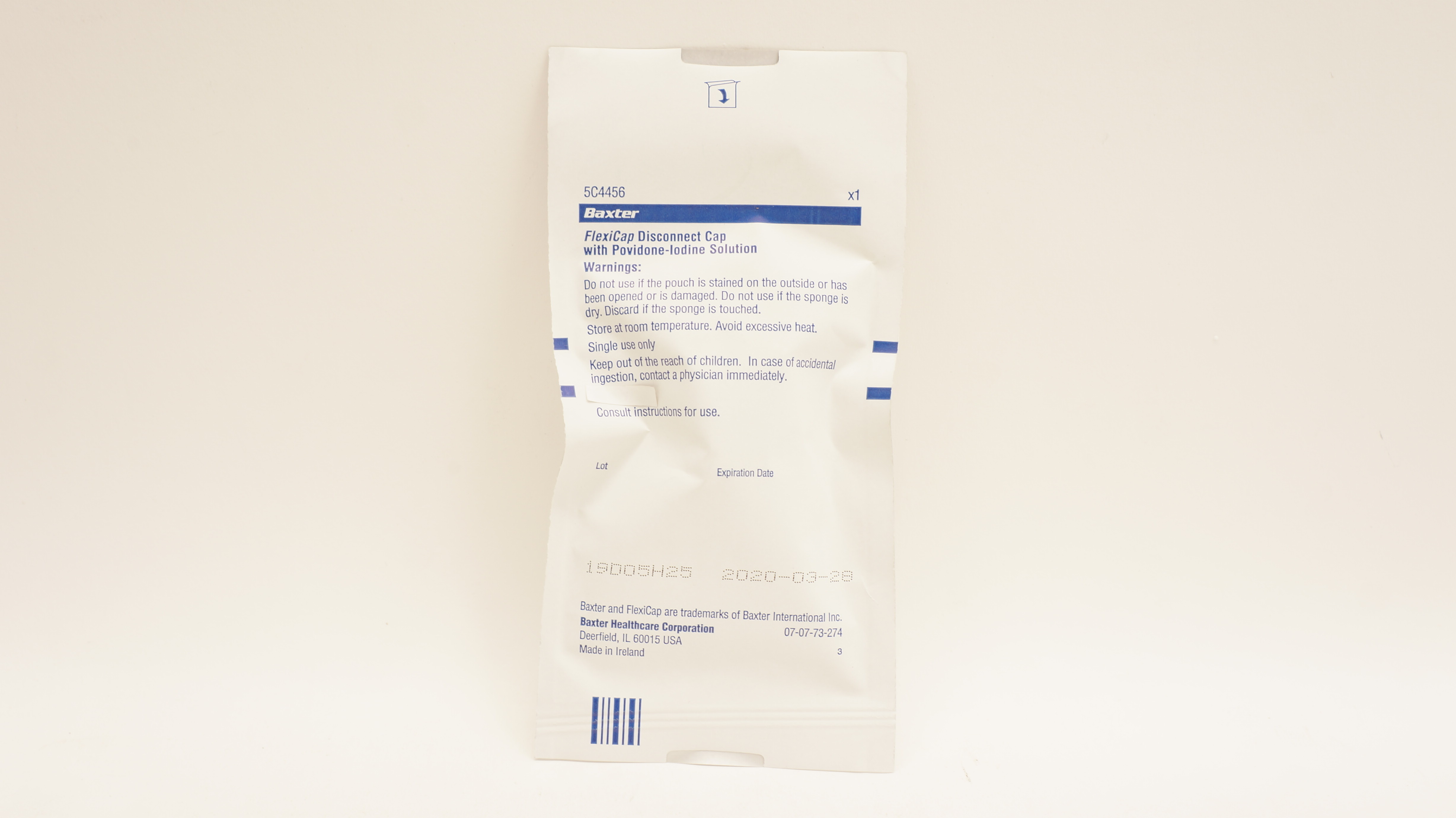 Baxter 5C4456 FlexiCap Disconnect Cap With Povidone-Iodine Solution (x)